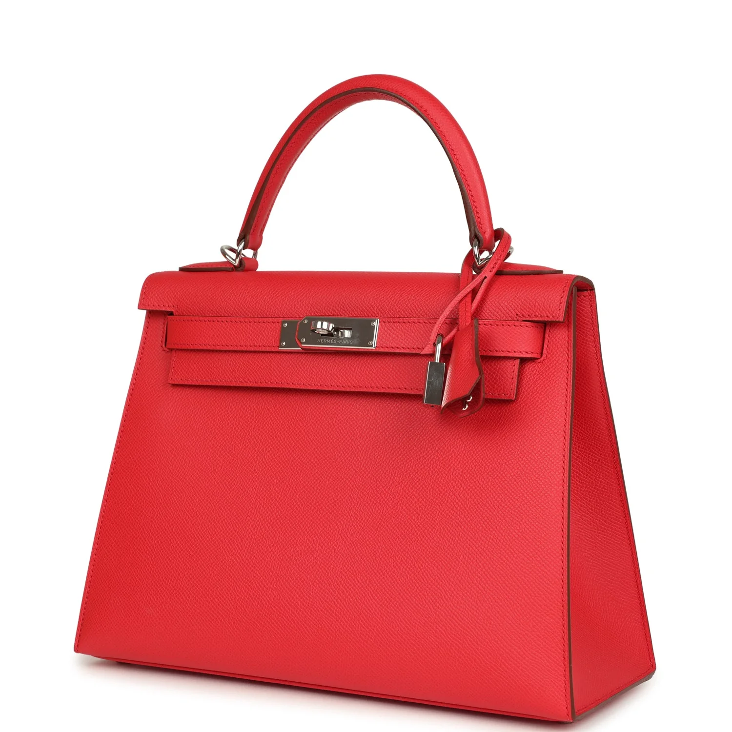 Pre-owned Hermes Kelly Sellier 28 Bougainvillea Epsom Palladium Hardware