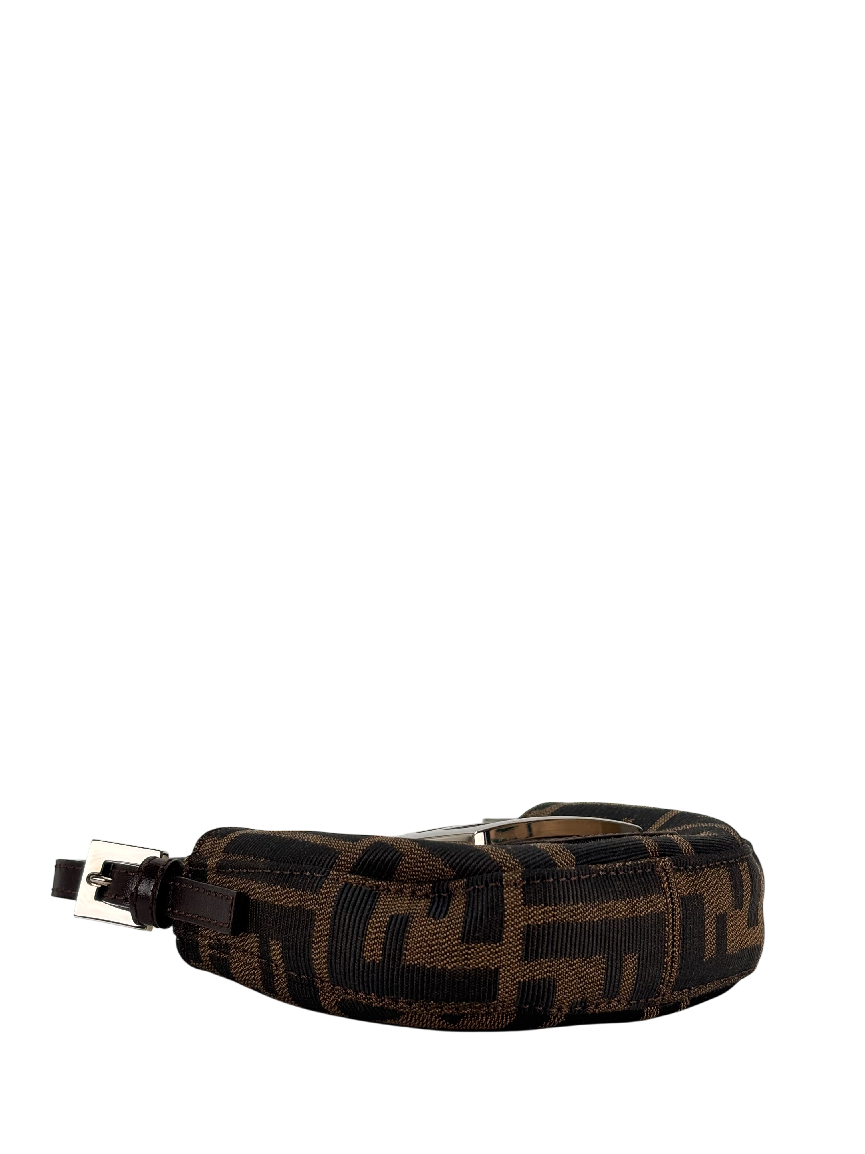 FENDI - Zucca Canvas Mini Croissant Handbag Black Brown