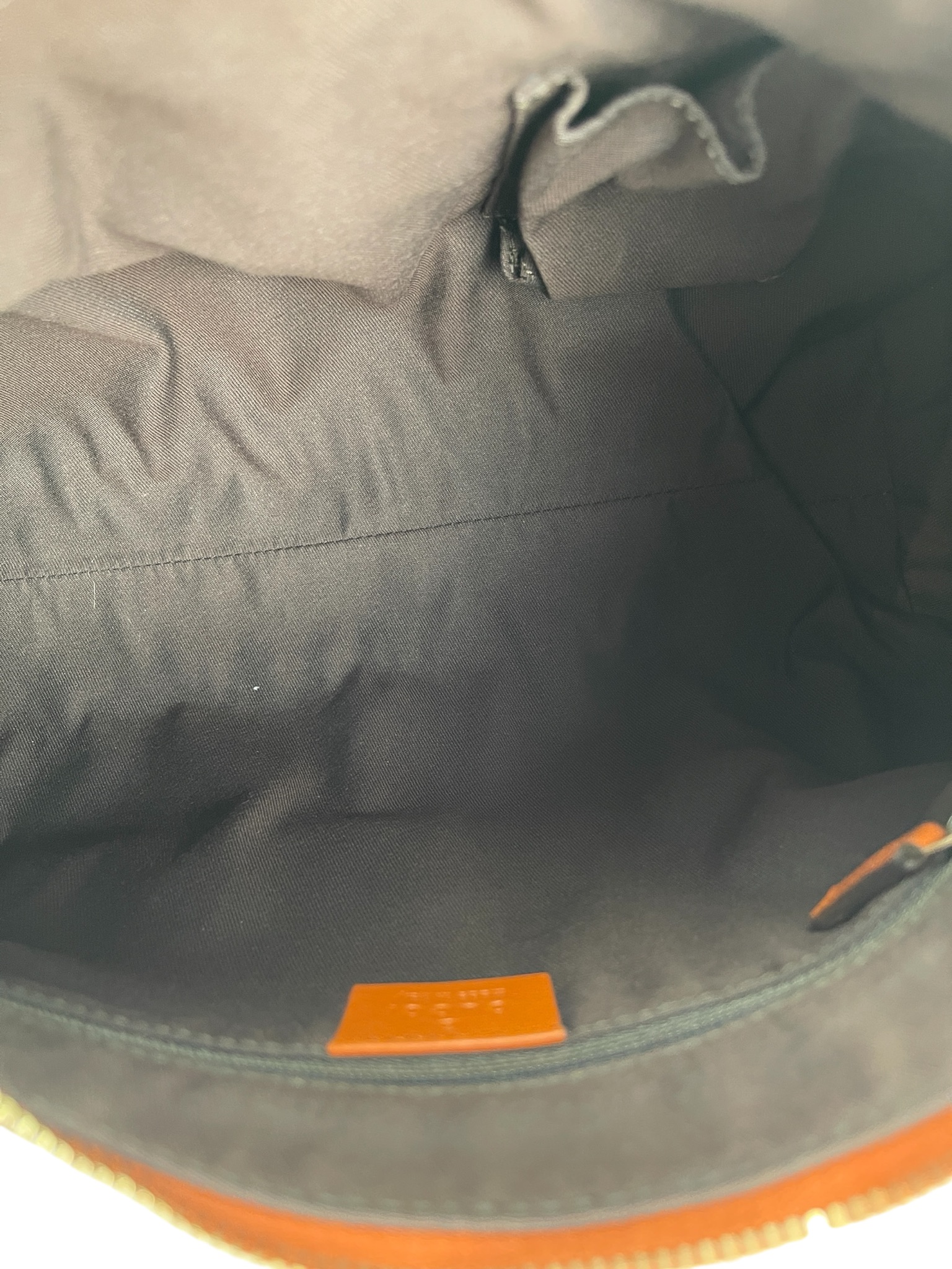 GUCCI - Beige Orange Canvas Leather Shima Abbey Hobo Bag