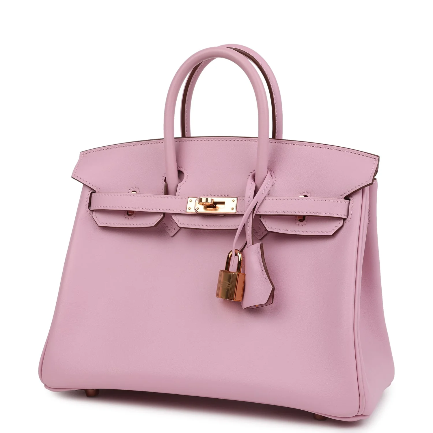 Hermes Birkin 25 Mauve Sylvestre Swift Rose Gold Hardware