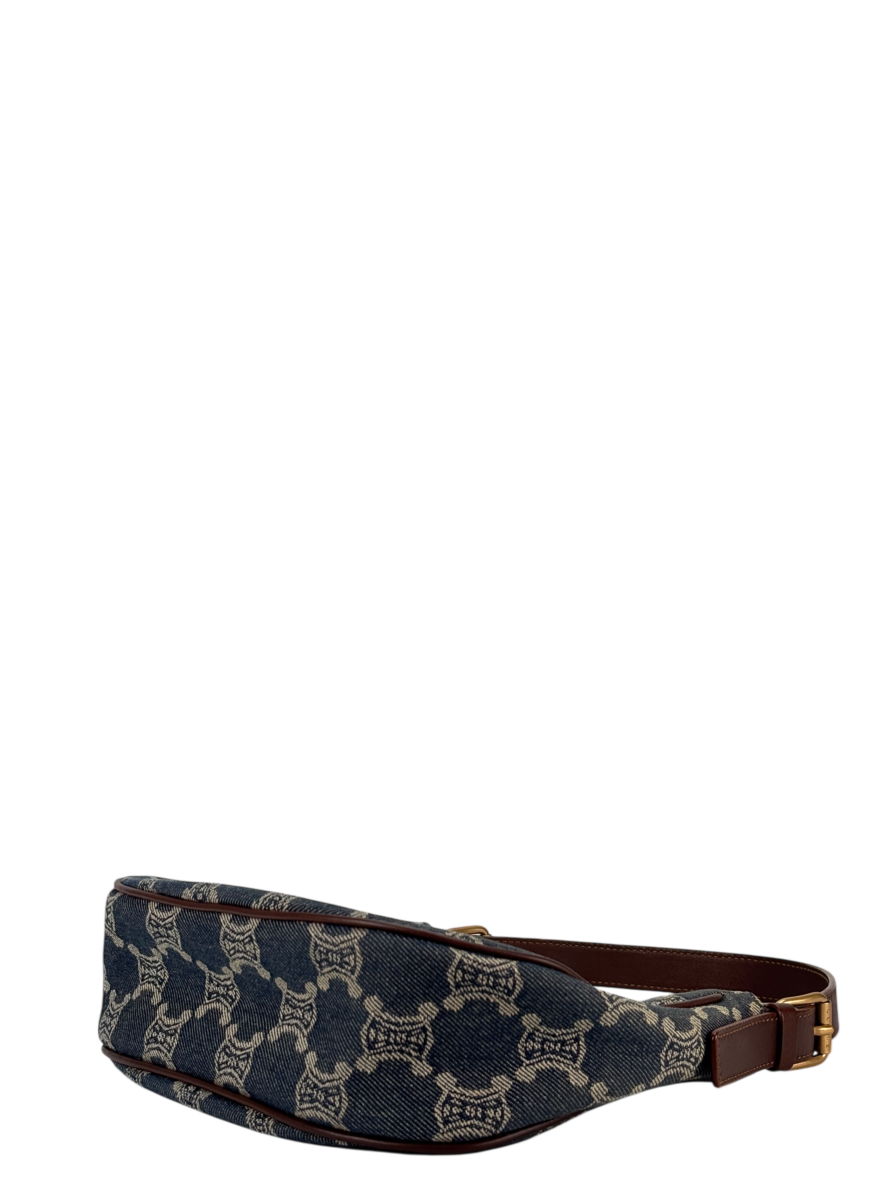 CELINE - Blue Denim Paris Macadam Shoulder Bag