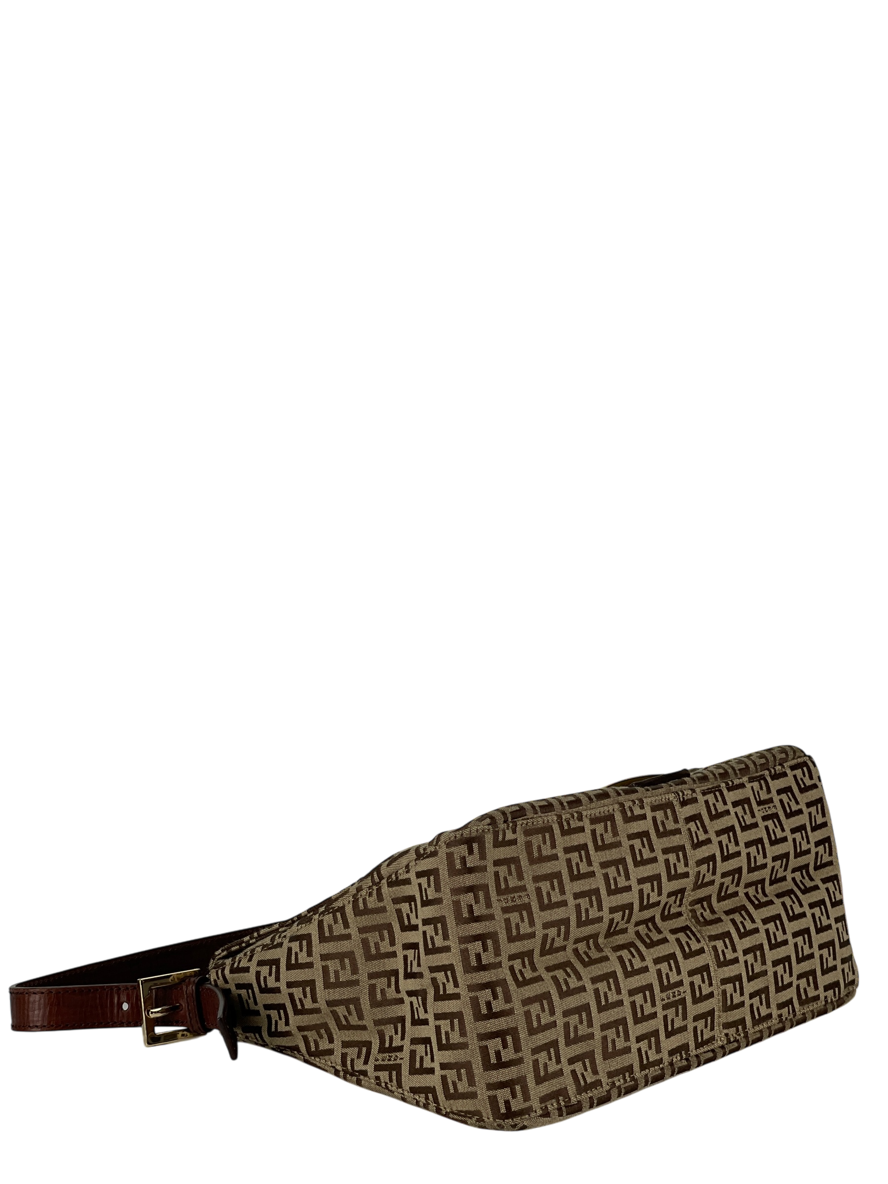 FENDI - Beige Zucca Mamma Baguette Handbag Gold Hardware