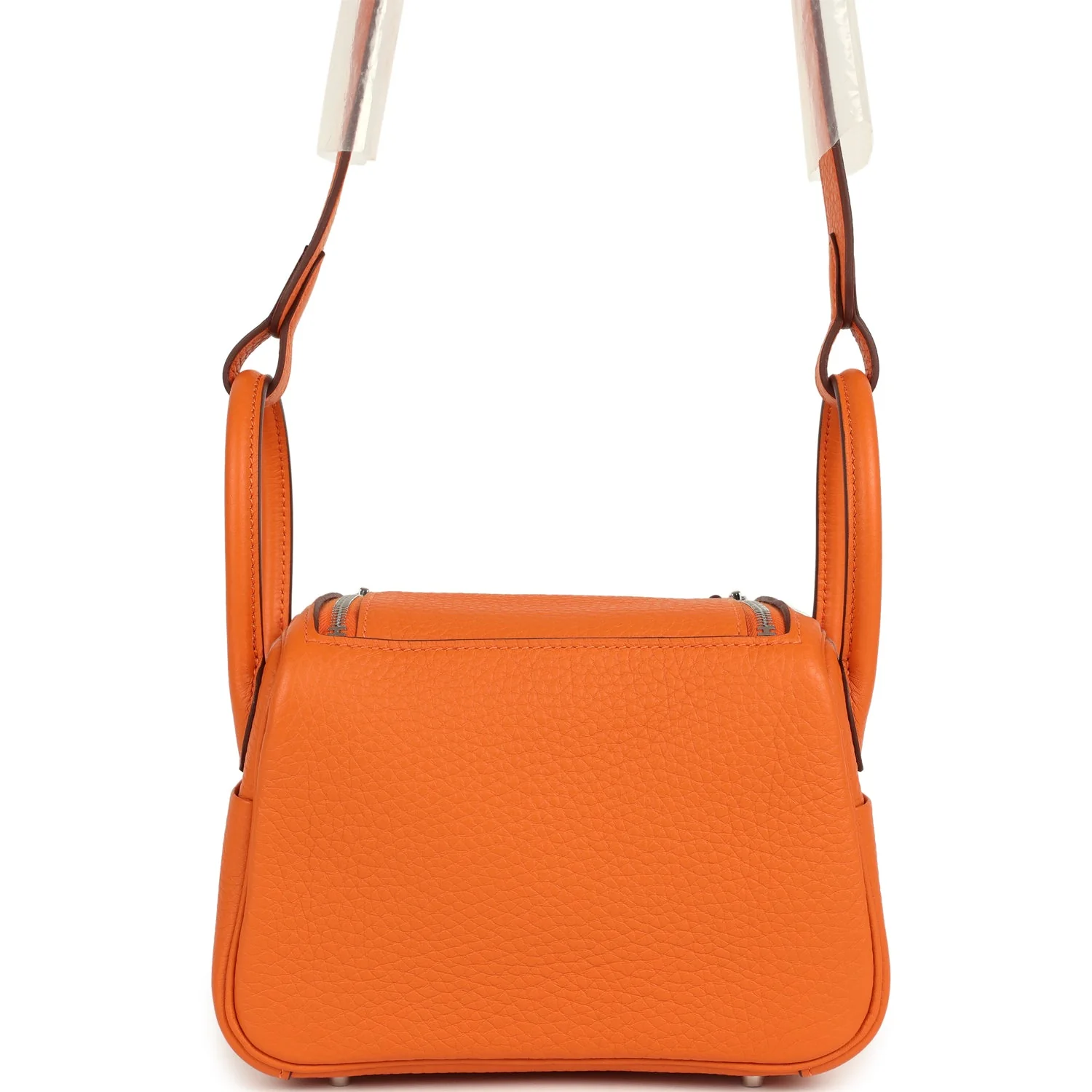 Hermes Mini Lindy II Orange Clemence Palladium Hardware