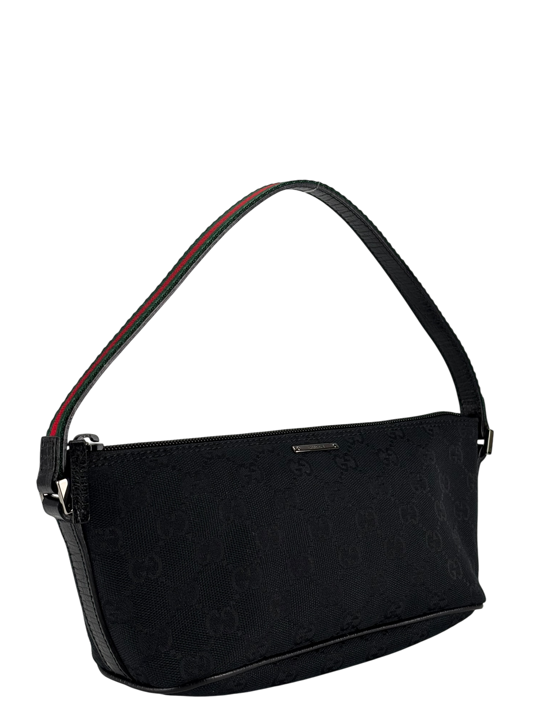 GUCCI - Black Ophidia Canvas Accessory Pouch Handbag