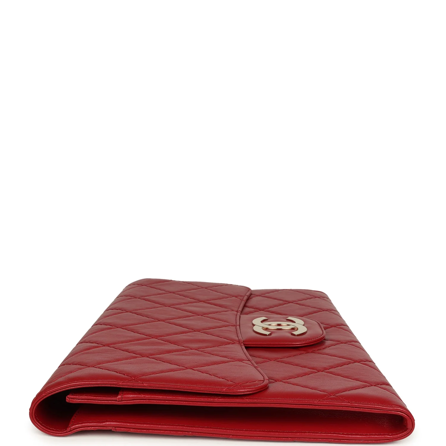 Chanel XXL CC Clutch Red Shiny Crumpled Calfskin Gold Hardware