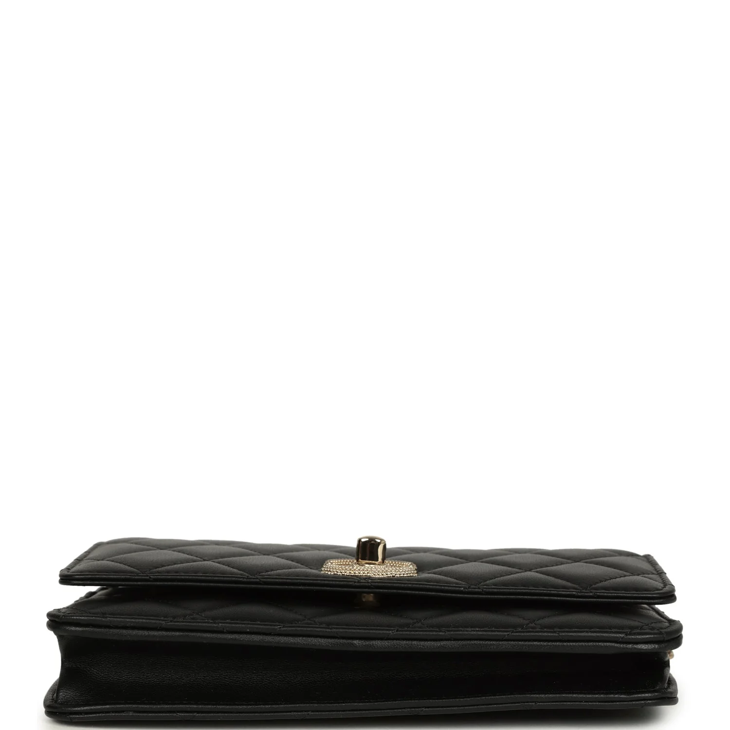 Chanel Wallet On Chain WOC Black Lambskin Light Gold Hardware