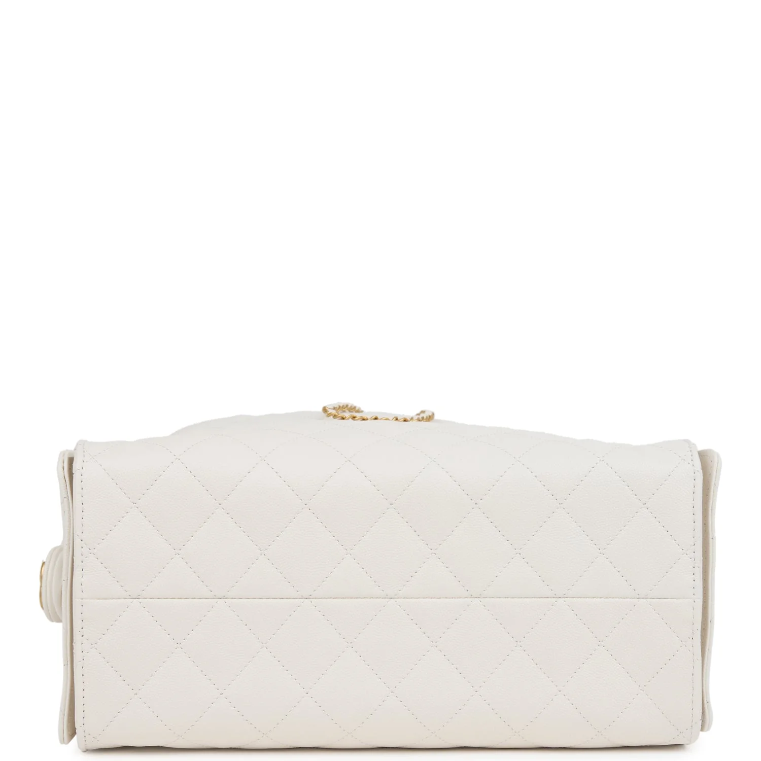 Chanel Medium 25 Hobo Bag White Caviar Antique Gold Hardware