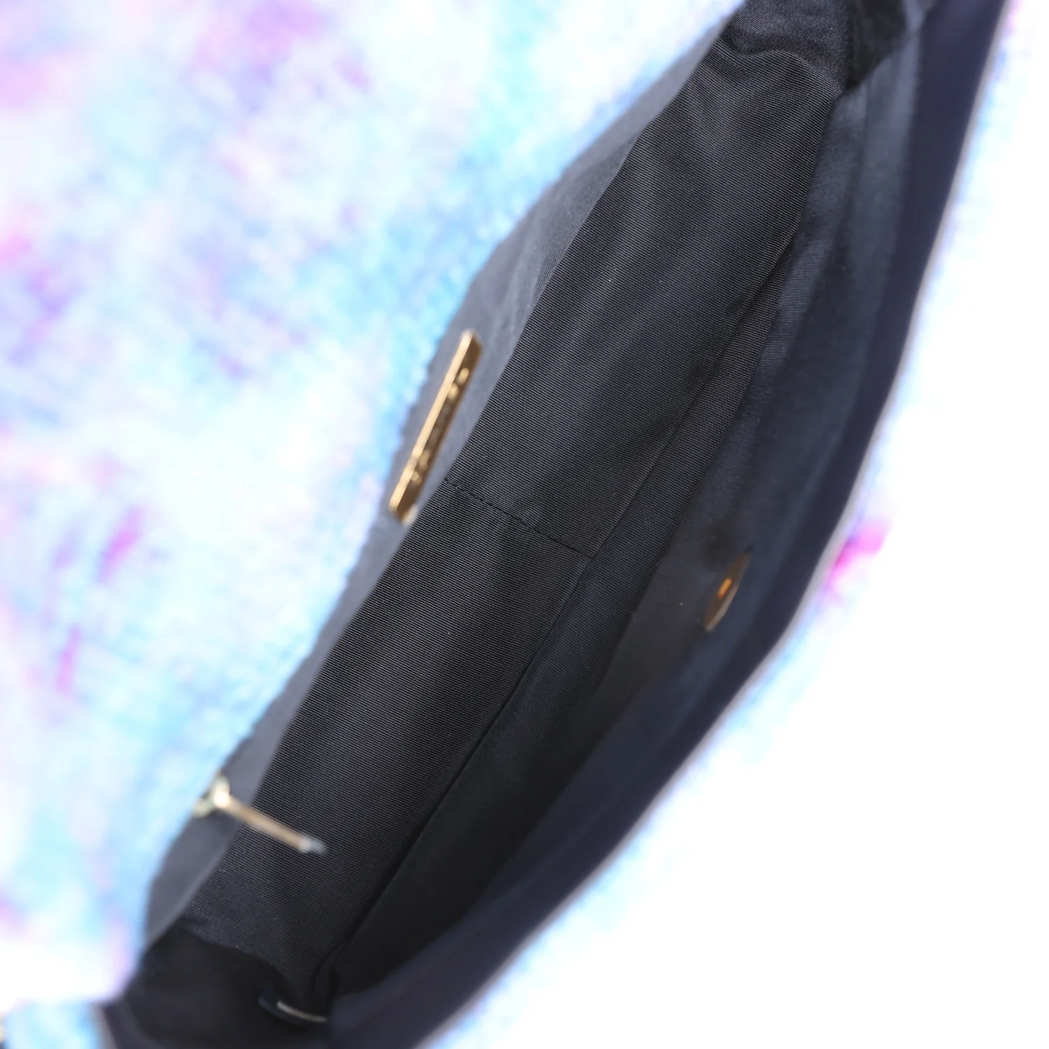 Chanel Large 19 Flap Bag Purple and Blue Wool Tweed Mixed Hardware