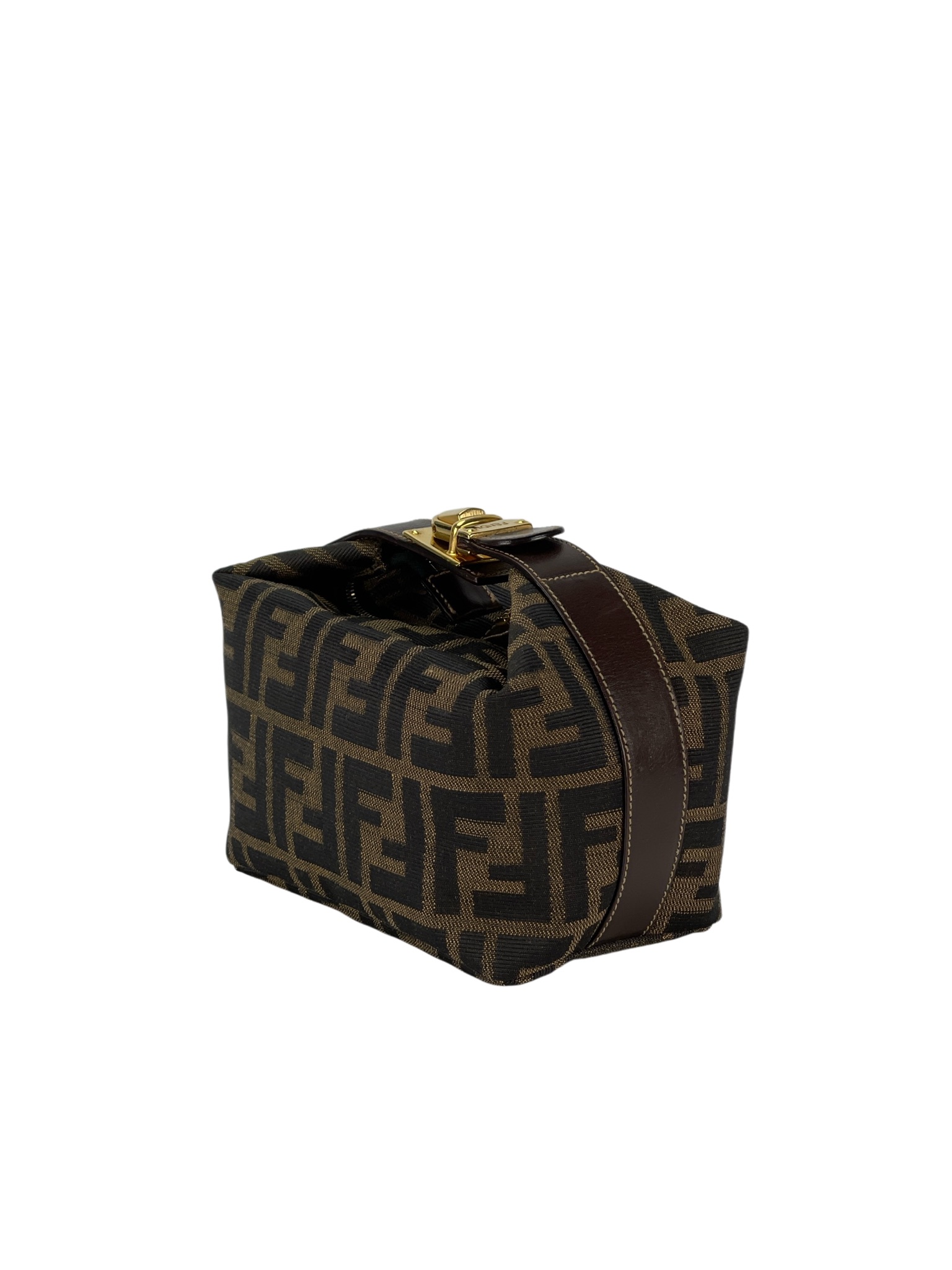 FENDI - Zucca Brown Jacquard Mini Vanity Pouch Bag