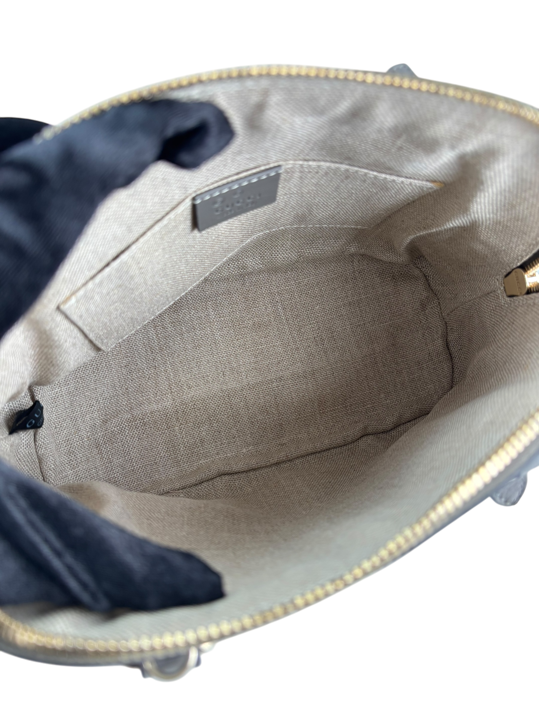 GUCCI - Grey Calfskin Mini Microguccissima Dome Bag