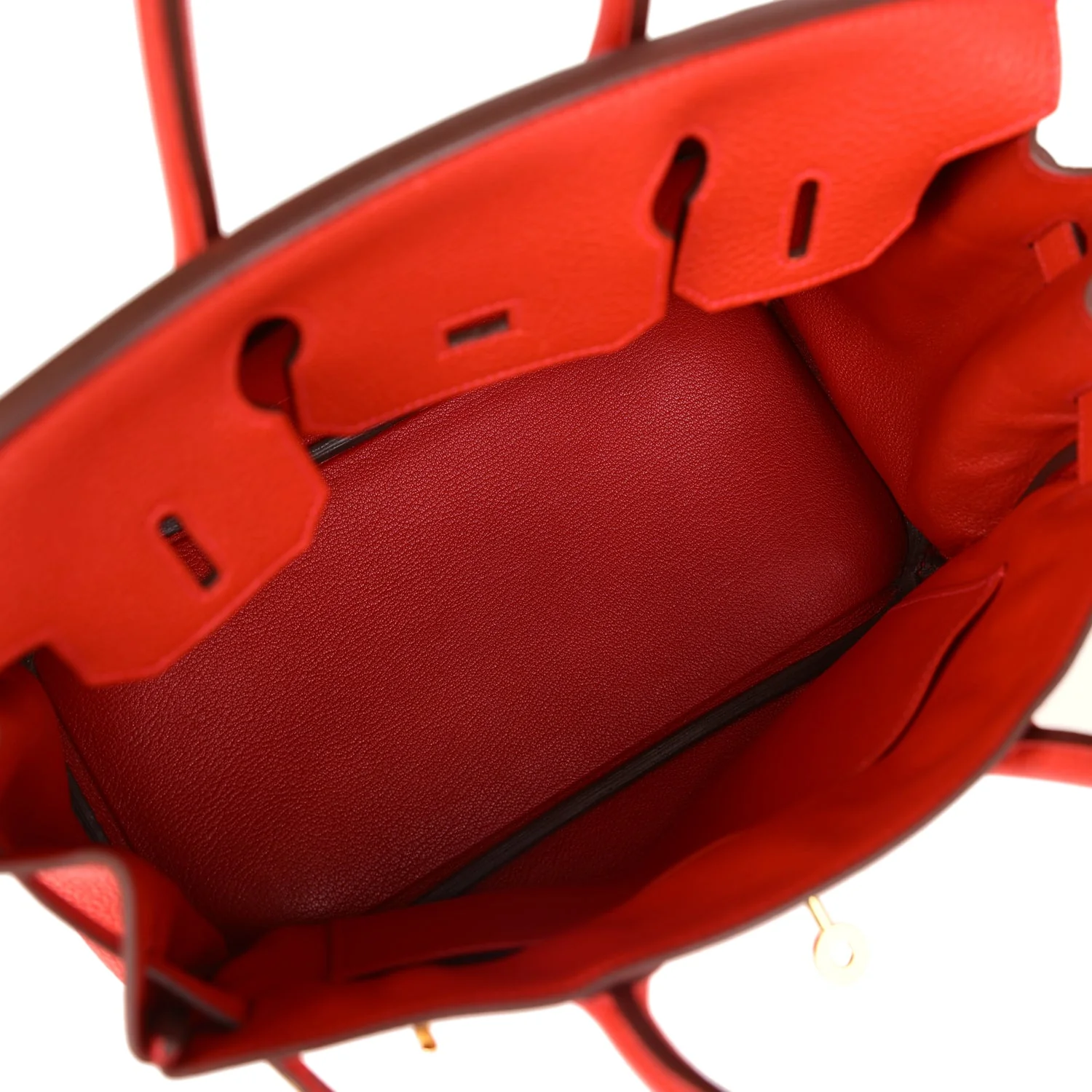 Pre-owned Hermes Birkin 30 Geranium Togo Gold Hardware