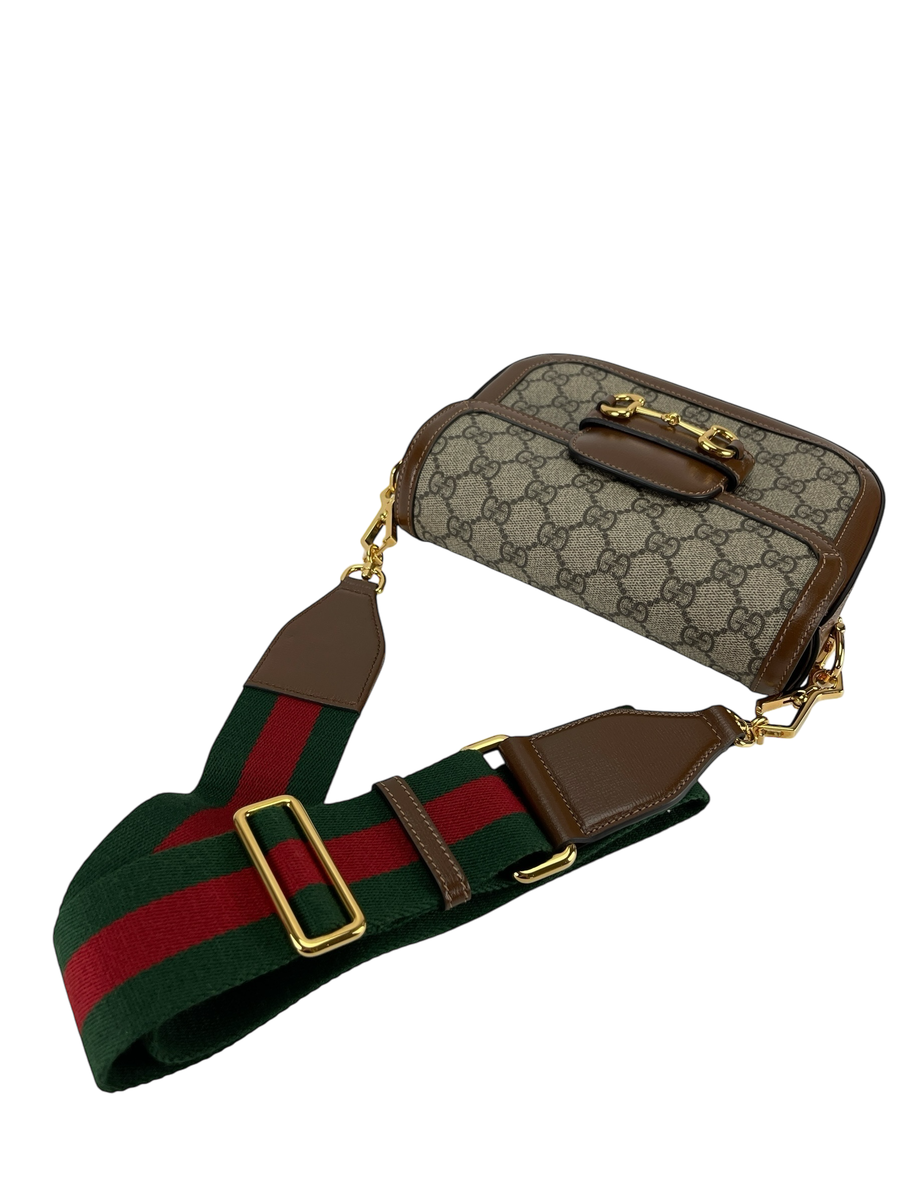 GUCCI - GG Supreme Fabric Leather Horsebit 1955 Bag