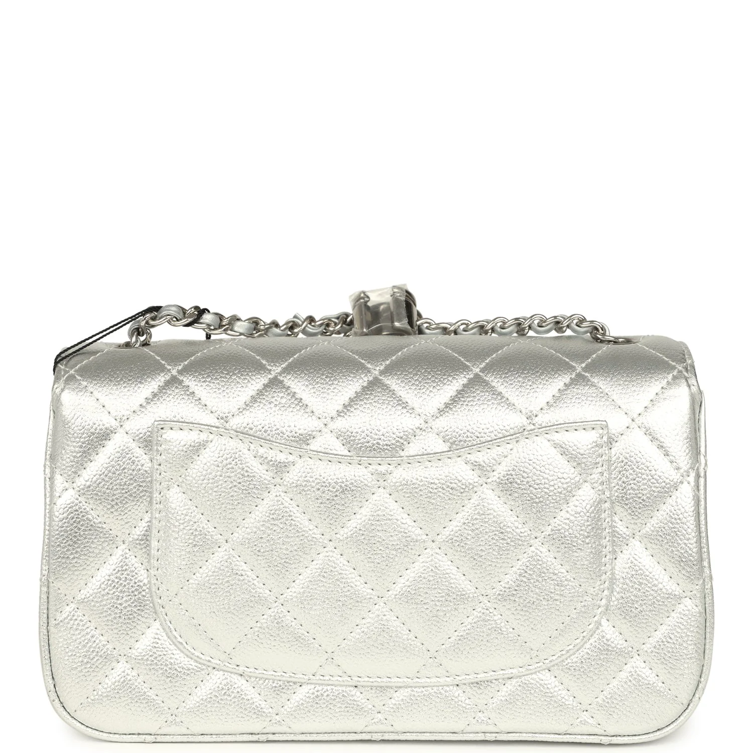 Chanel Mini CC Crush Flap Bag Silver Metallic Caviar Silver Hardware