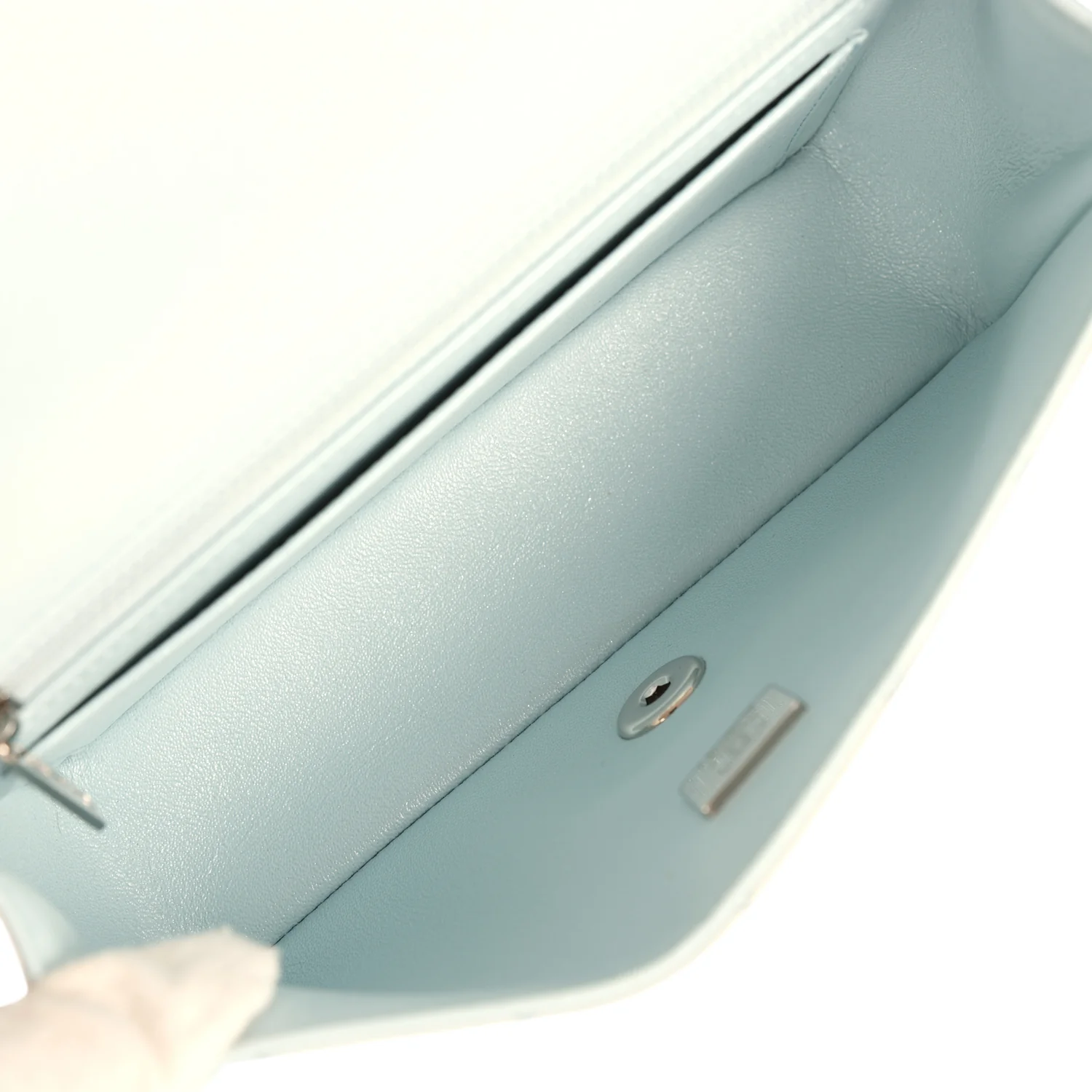 Pre-owned Chanel Mini Classic Rectangular Flap Bag Ombre Purple Iridescent Lambskin Silver Hardware