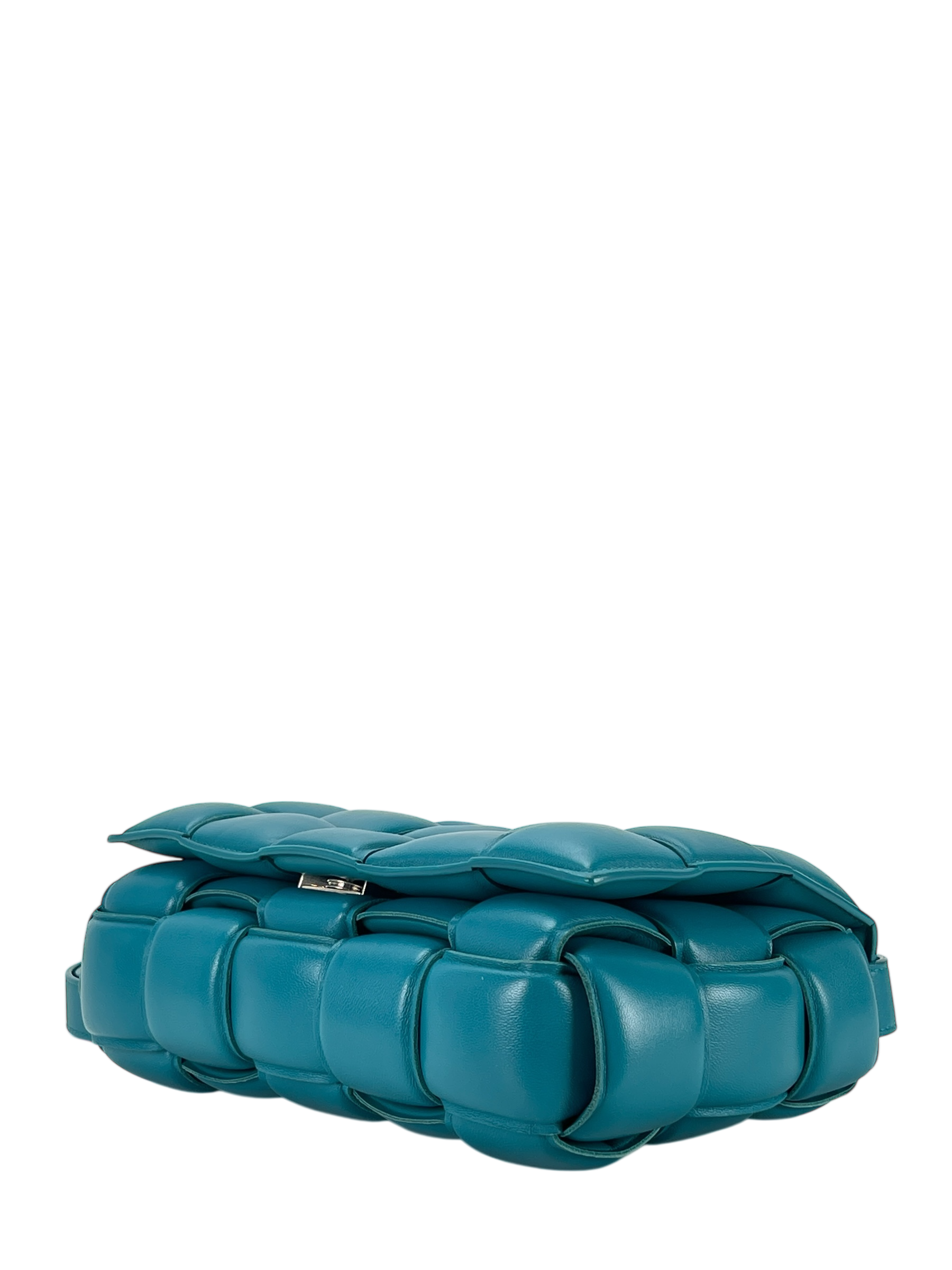 BOTTEGA VENETA - Peacock Blue Lambskin Cassette Shoulder Bag