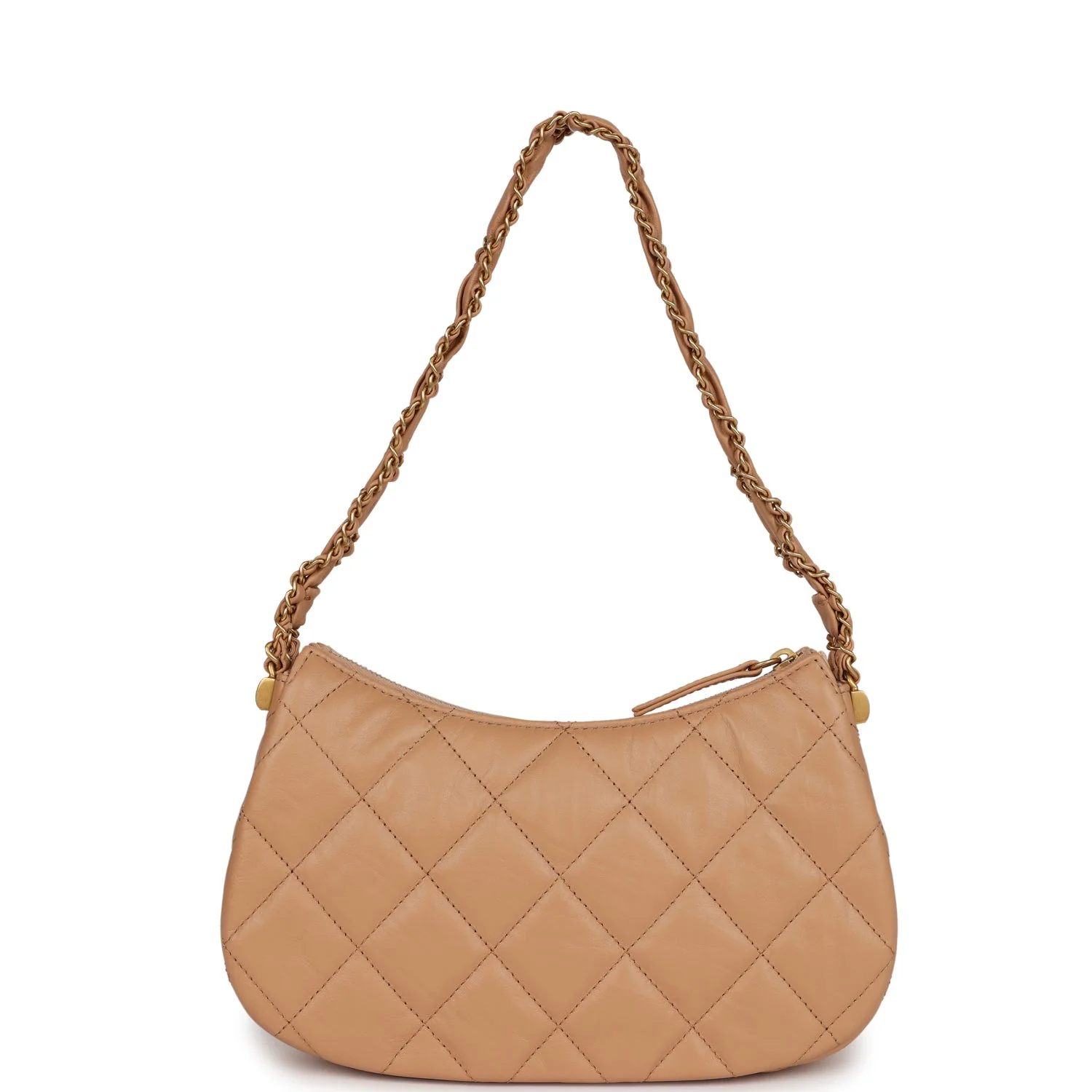 Chanel 19 Hobo Bag Beige Aged Calfskin Brushed Gold Hardware