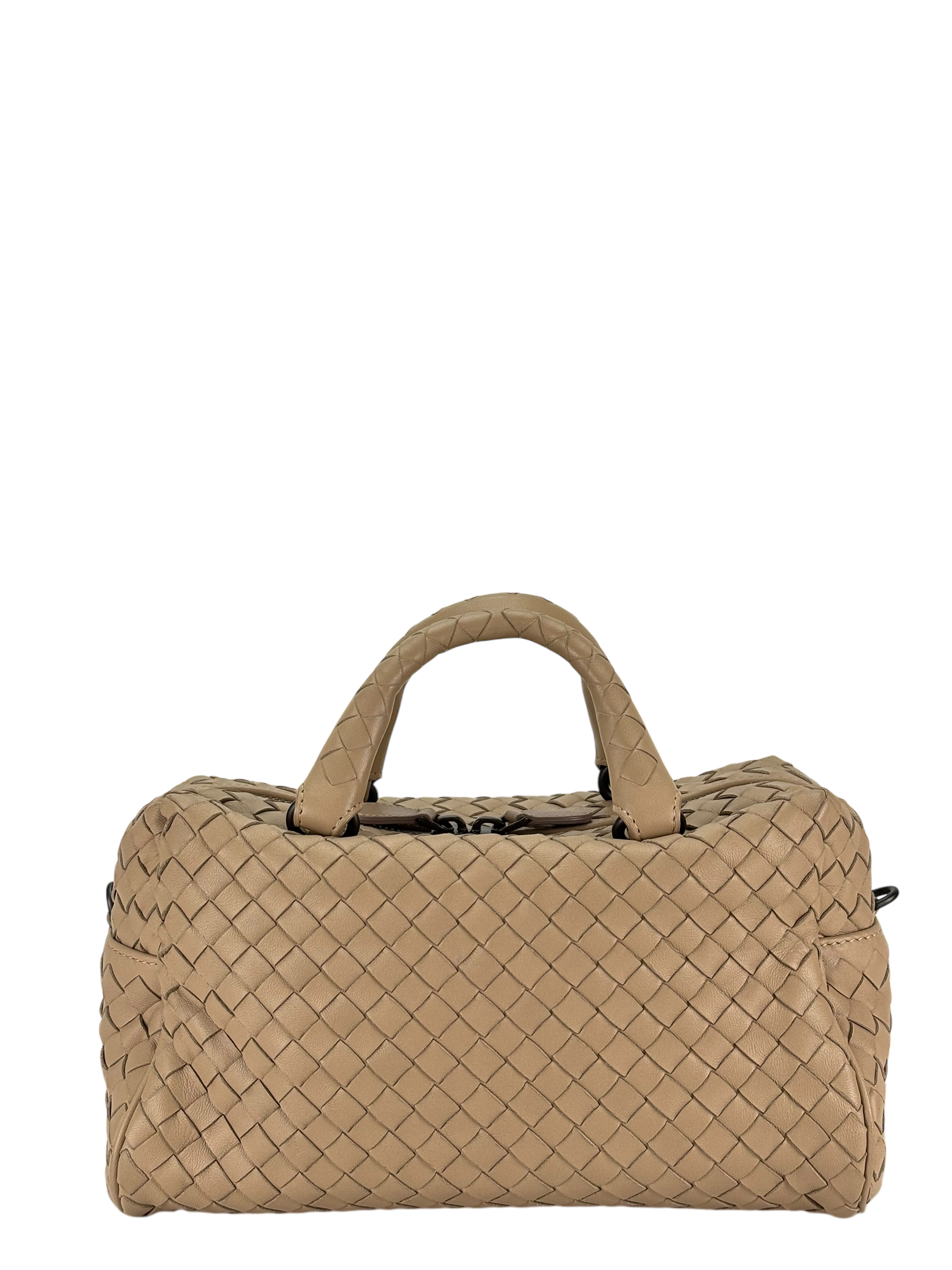 BOTTEGA VENETA - Beige Veneta Intrecciato Leather Boston Bag