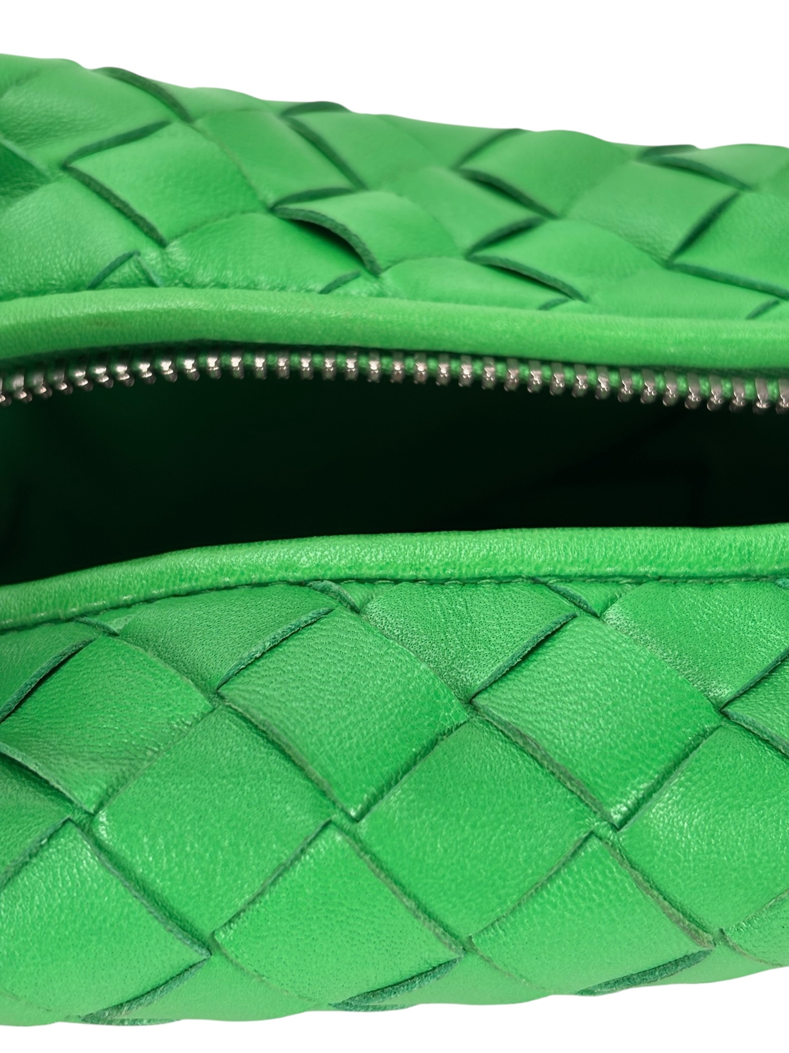 BOTTEGA VENETA - Green Leather Nappa Intrecciato Mini Jodie Handbag