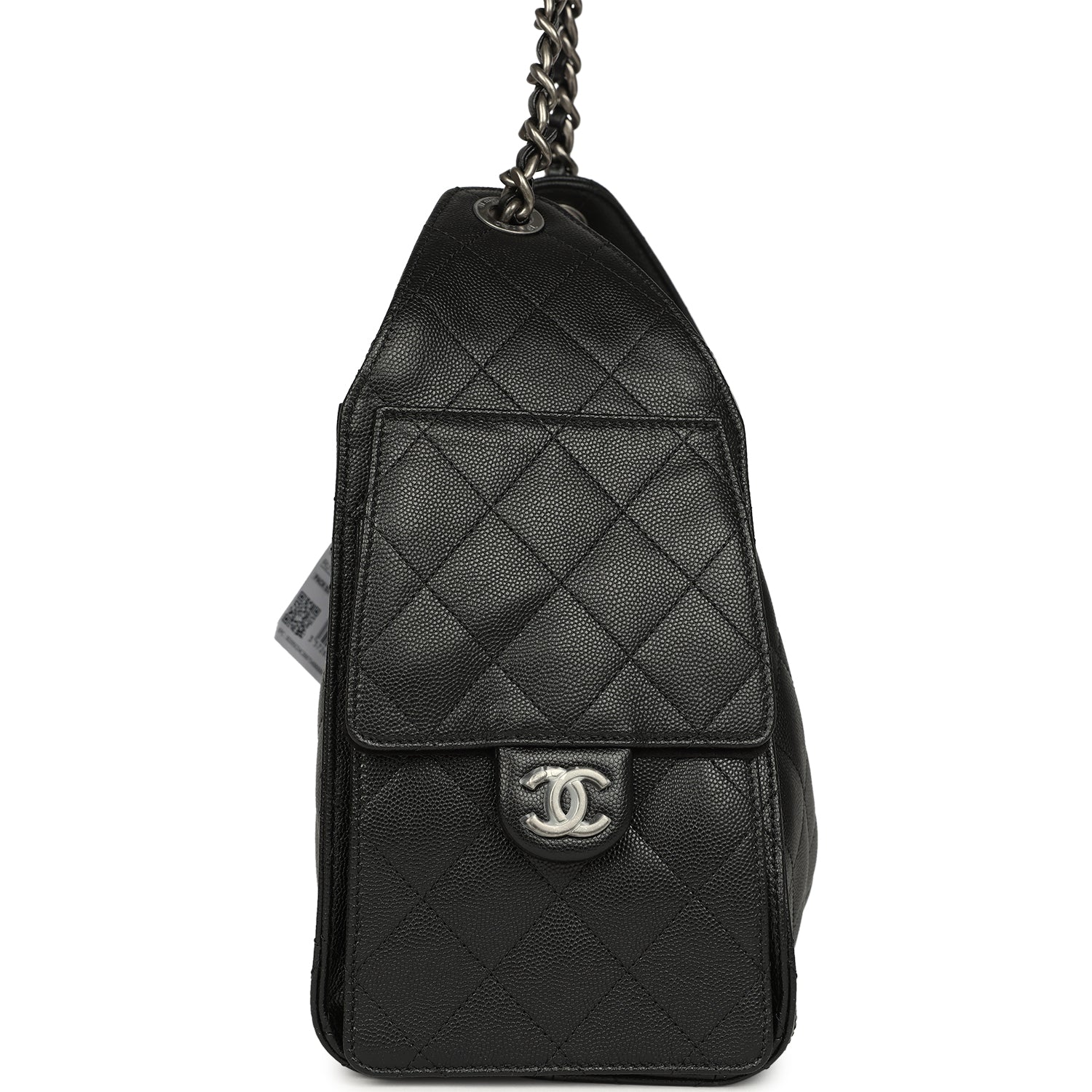 Chanel Small 25 Hobo Bag Black Shiny Caviar Aged Ruthenium Hardware