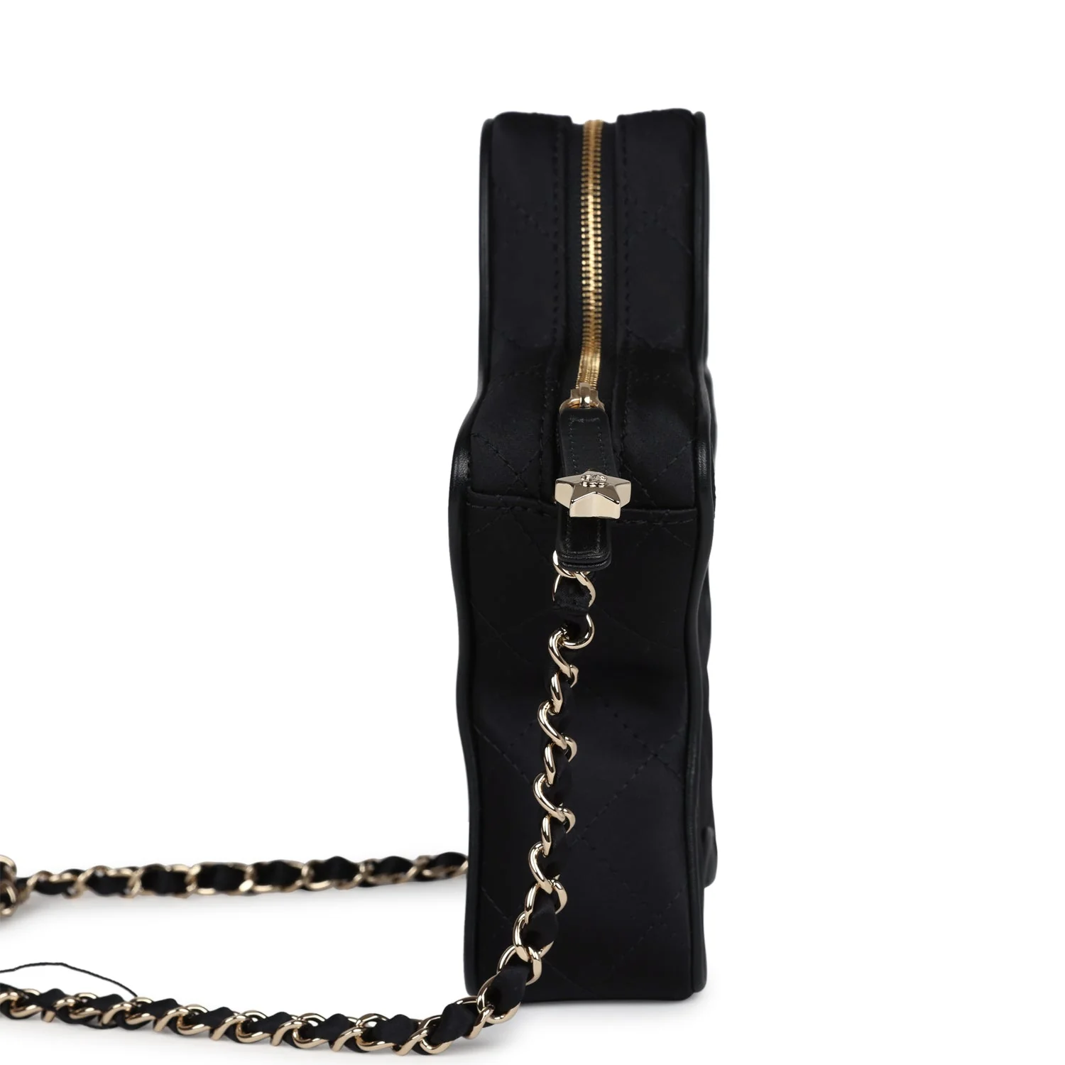 Chanel Star Bag Black Satin Light Gold Hardware