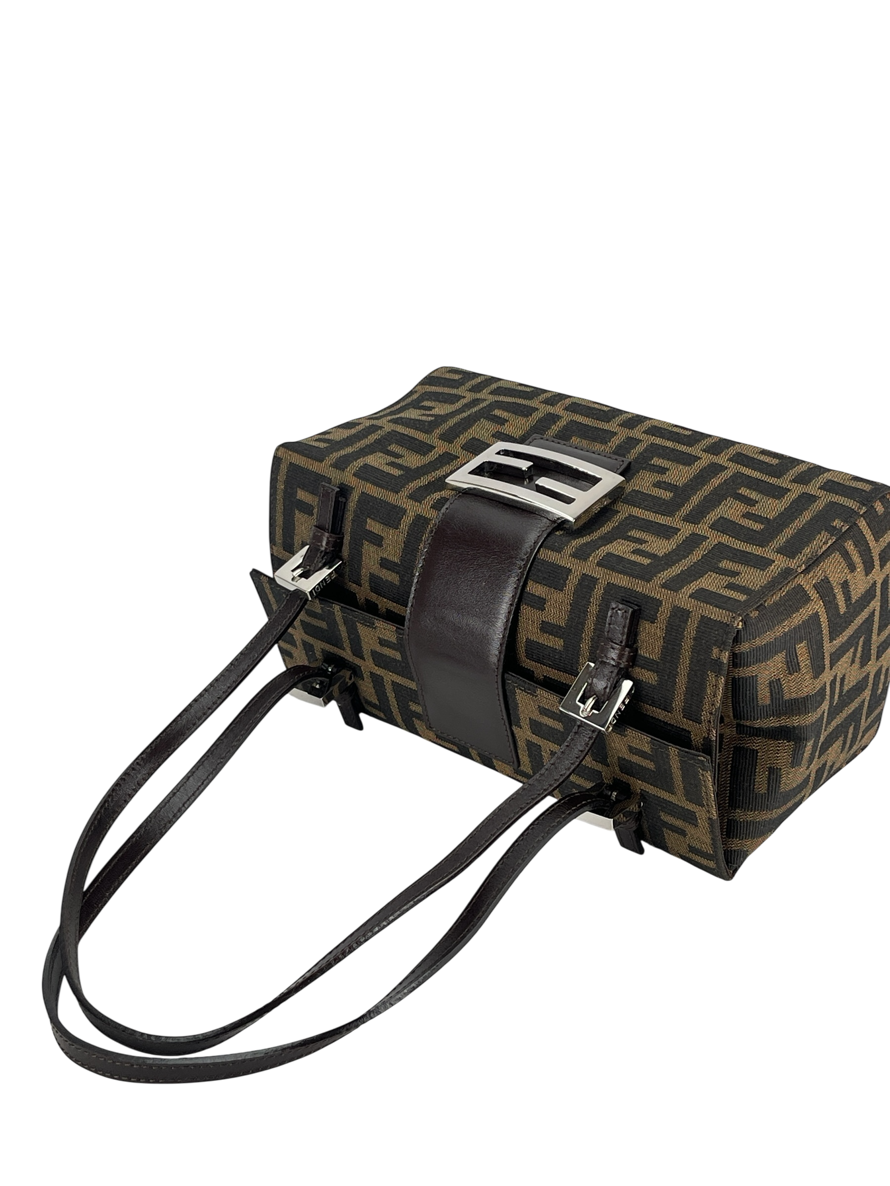 FENDI - Brown Canvas Zucca Pattern Handbag