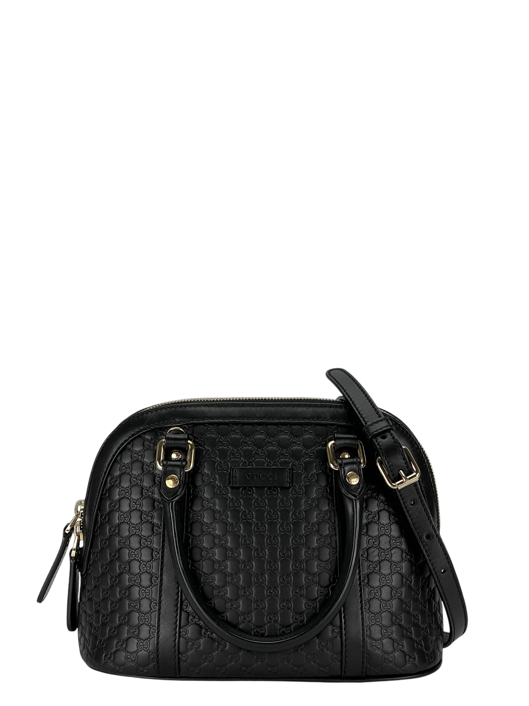 GUCCI - Micro GG Cima Dome Tote Bag Black Calfskin