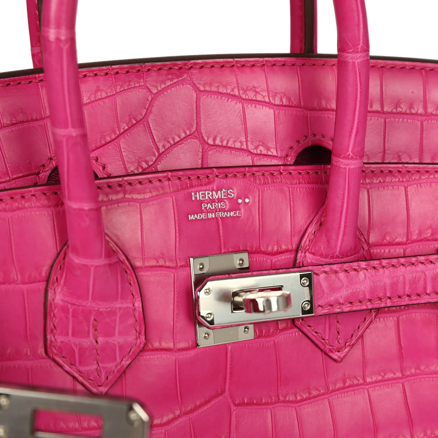 Hermes Birkin 25 Rose Shocking Matte Niloticus Crocodile Palladium Hardware