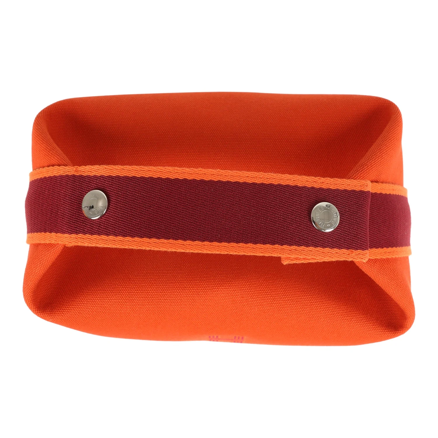 Hermes Bride A Brac Carre Case PM Feu Canvas Palladium Hardware