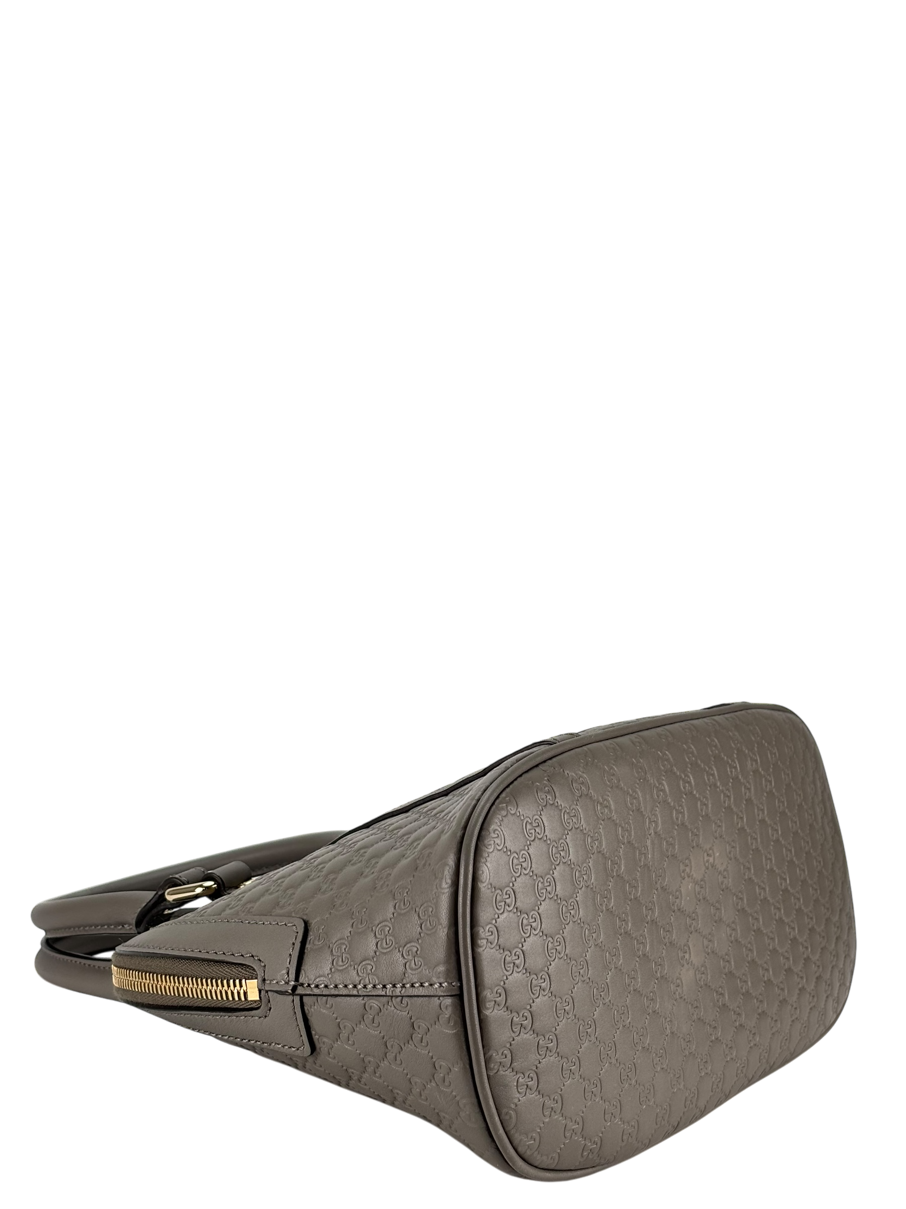 GUCCI - Grey Calfskin Mini Microguccissima Dome Bag