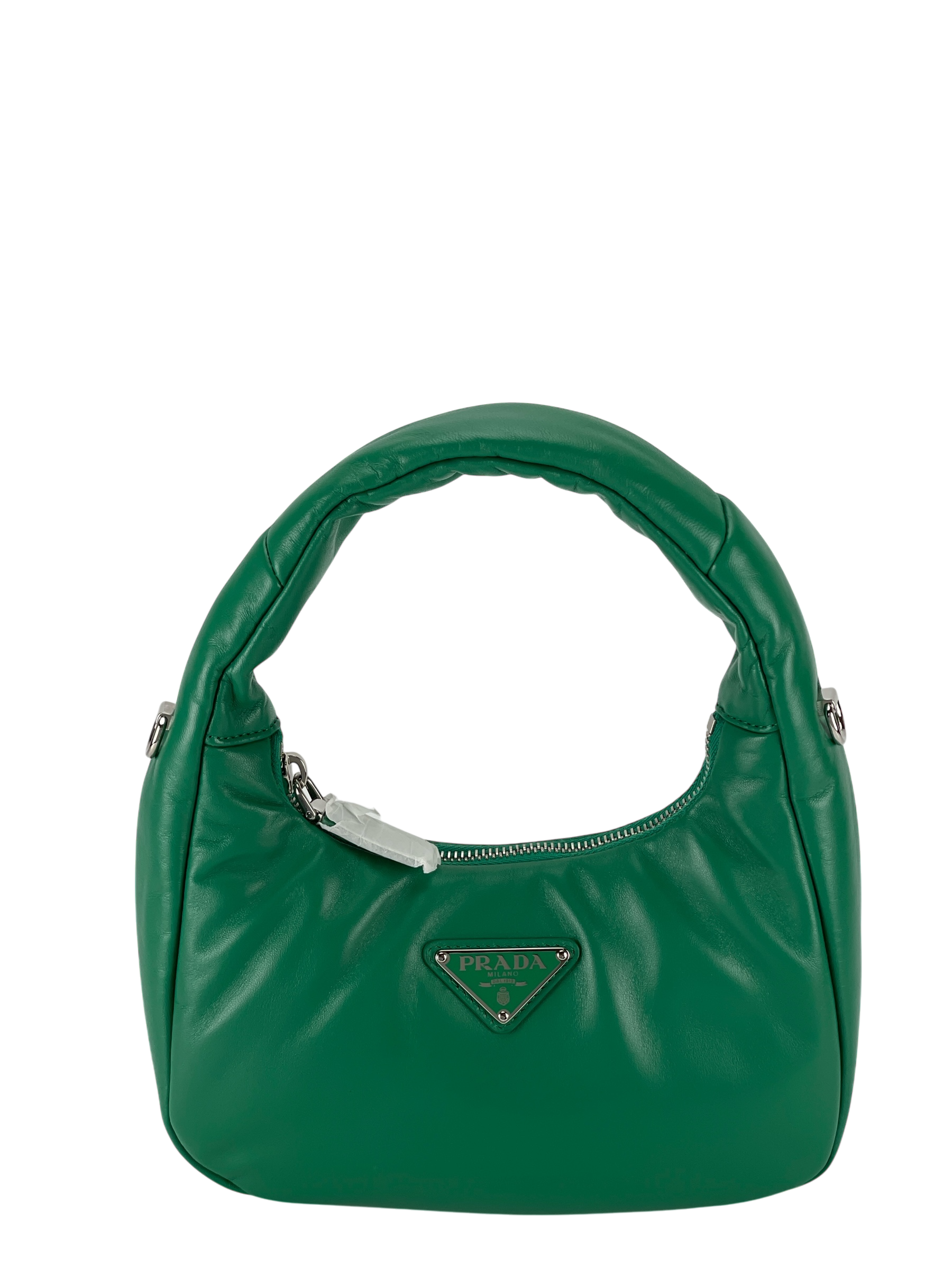 PRADA - Soft Padded Nappa Green Leather Mini