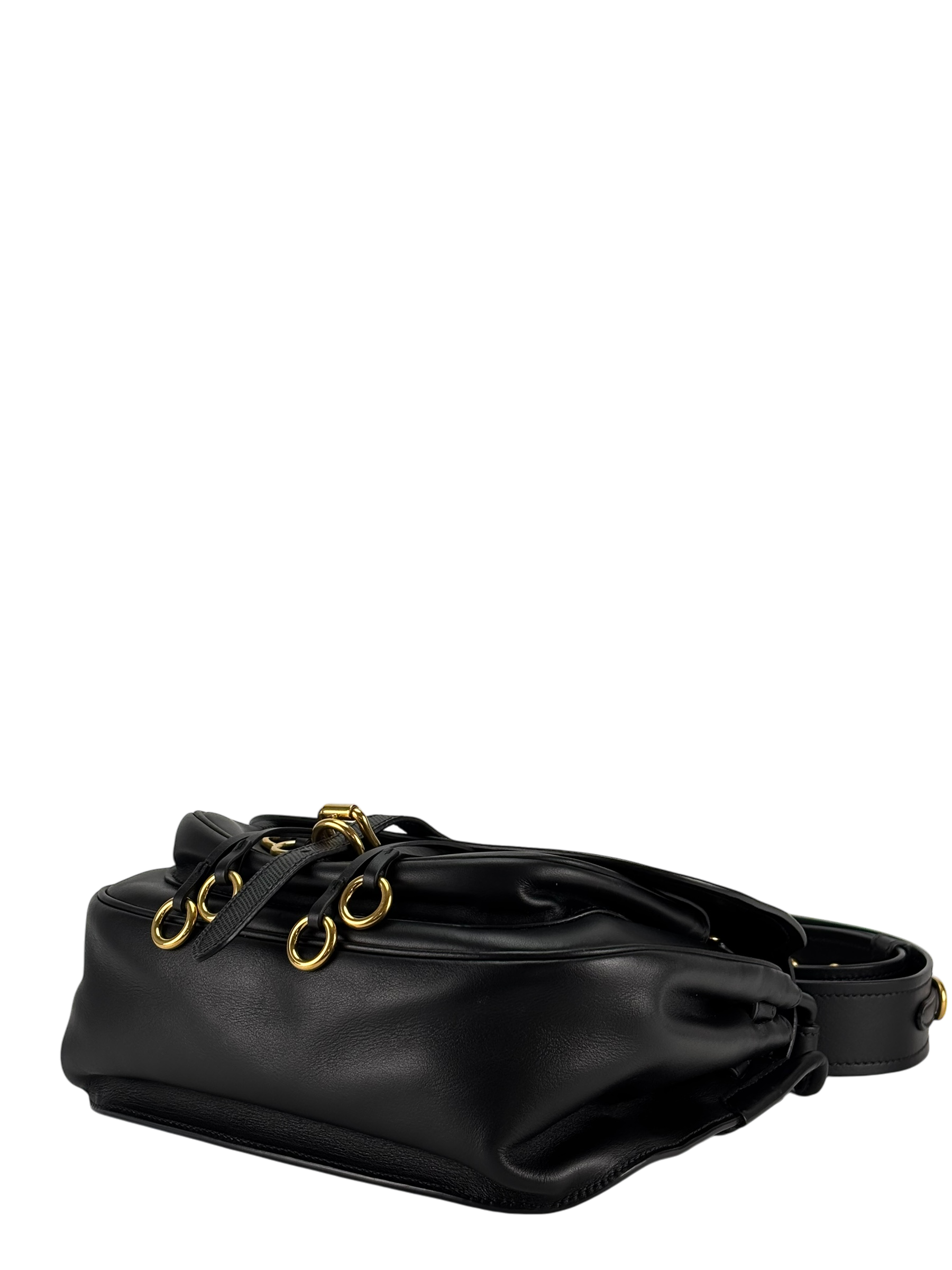 PRADA - Black Saffiano Cuir Calf Corsaire Bag