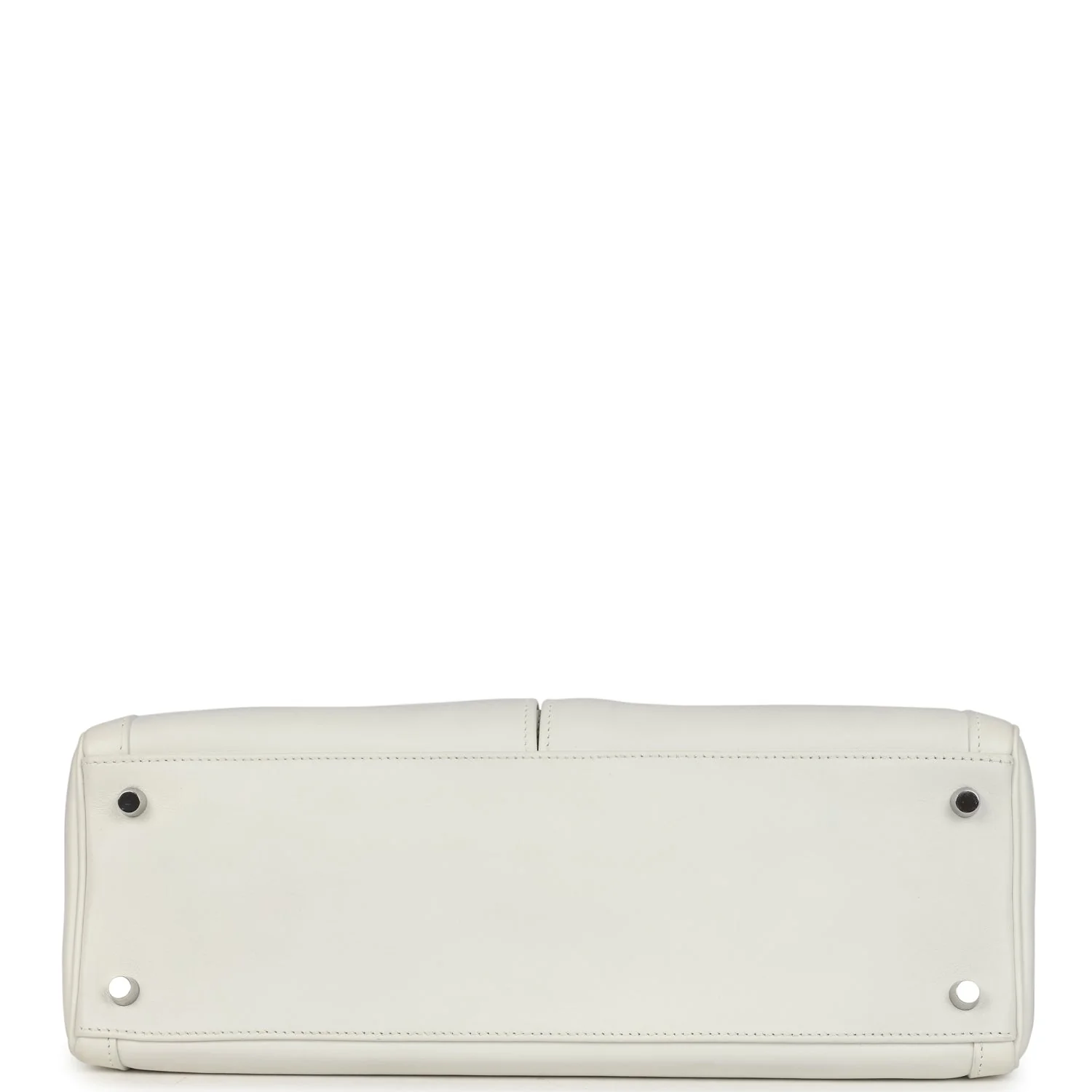 Pre-owned Hermes Kelly Lakis 35 White Swift Palladium Hardware