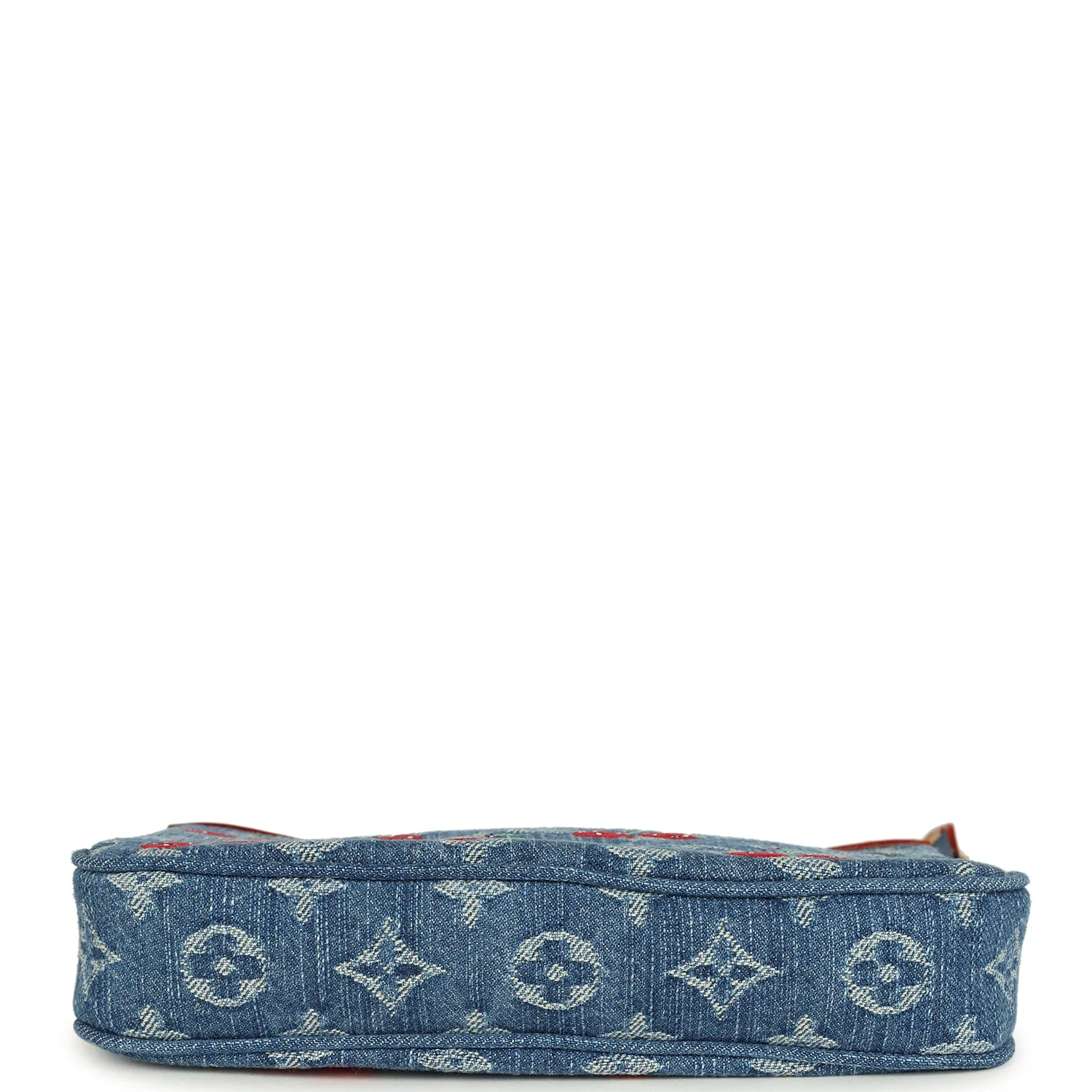 Louis Vuitton X Takashi Murakami Cherry Pochette Accessories Denim Monogram Gold Hardware