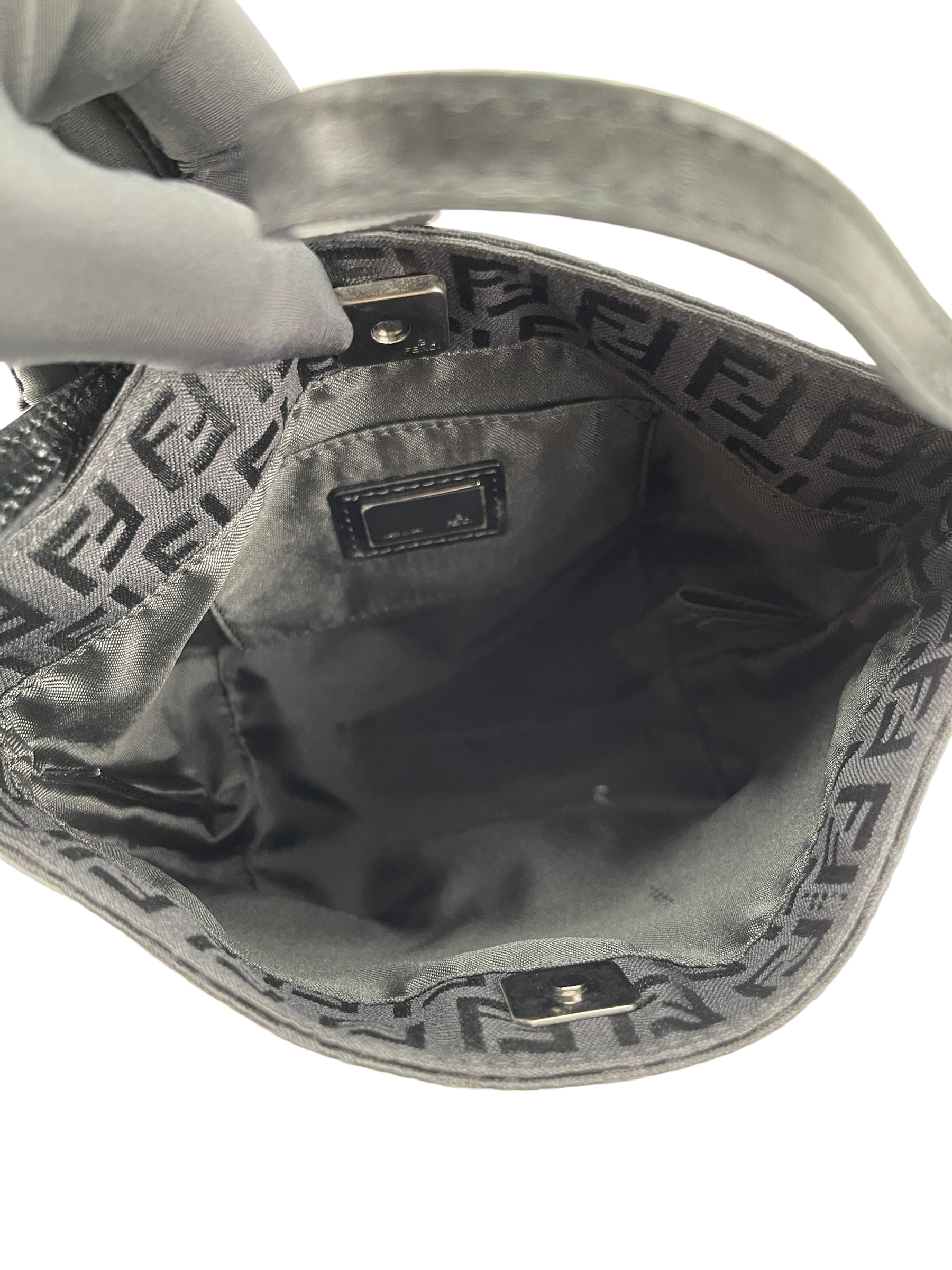 FENDI - Black Zucca Canvas Shoulder Bag