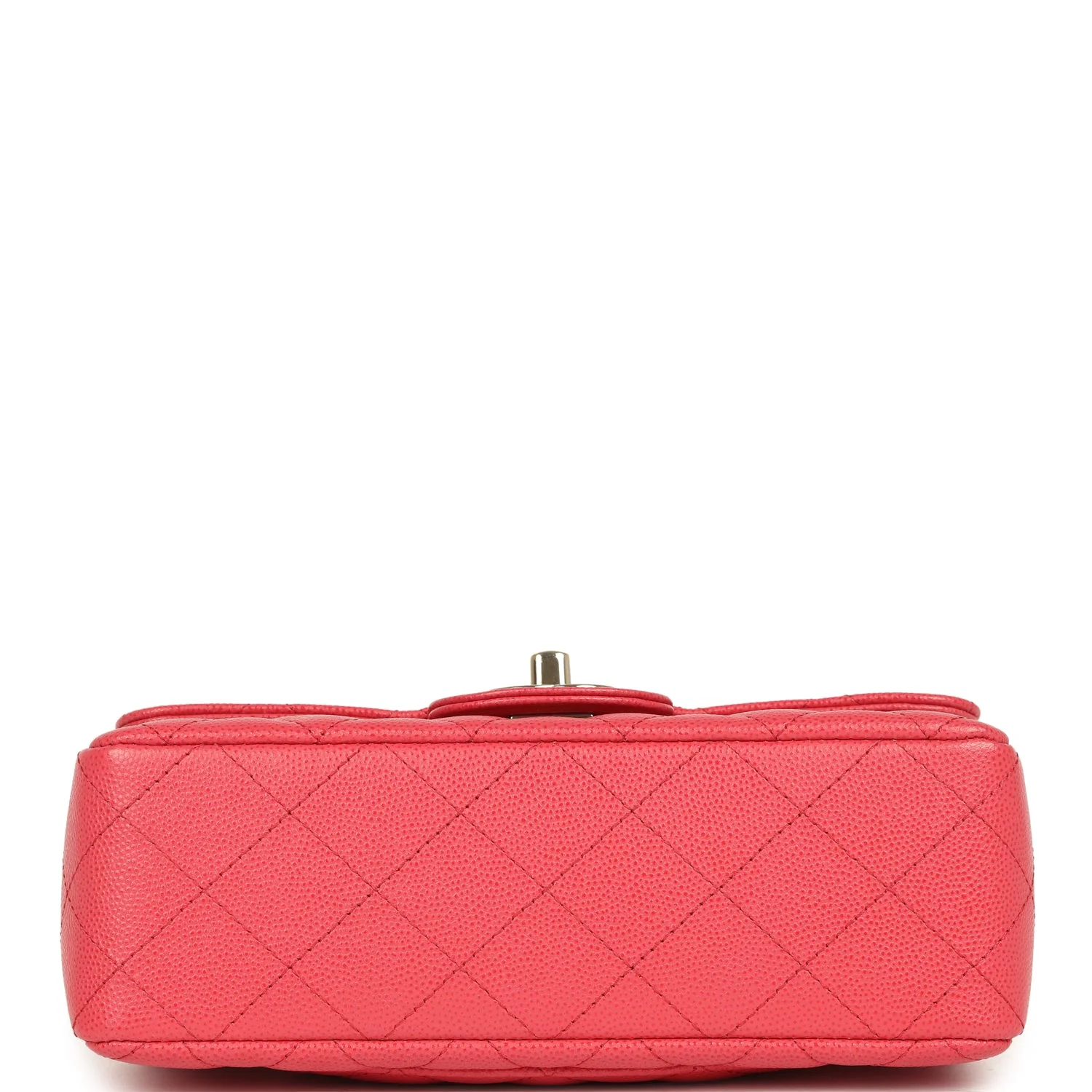 Pre-owned Chanel Mini Classic Rectangular Flap Bag Dark Pink Caviar Light Gold Hardware