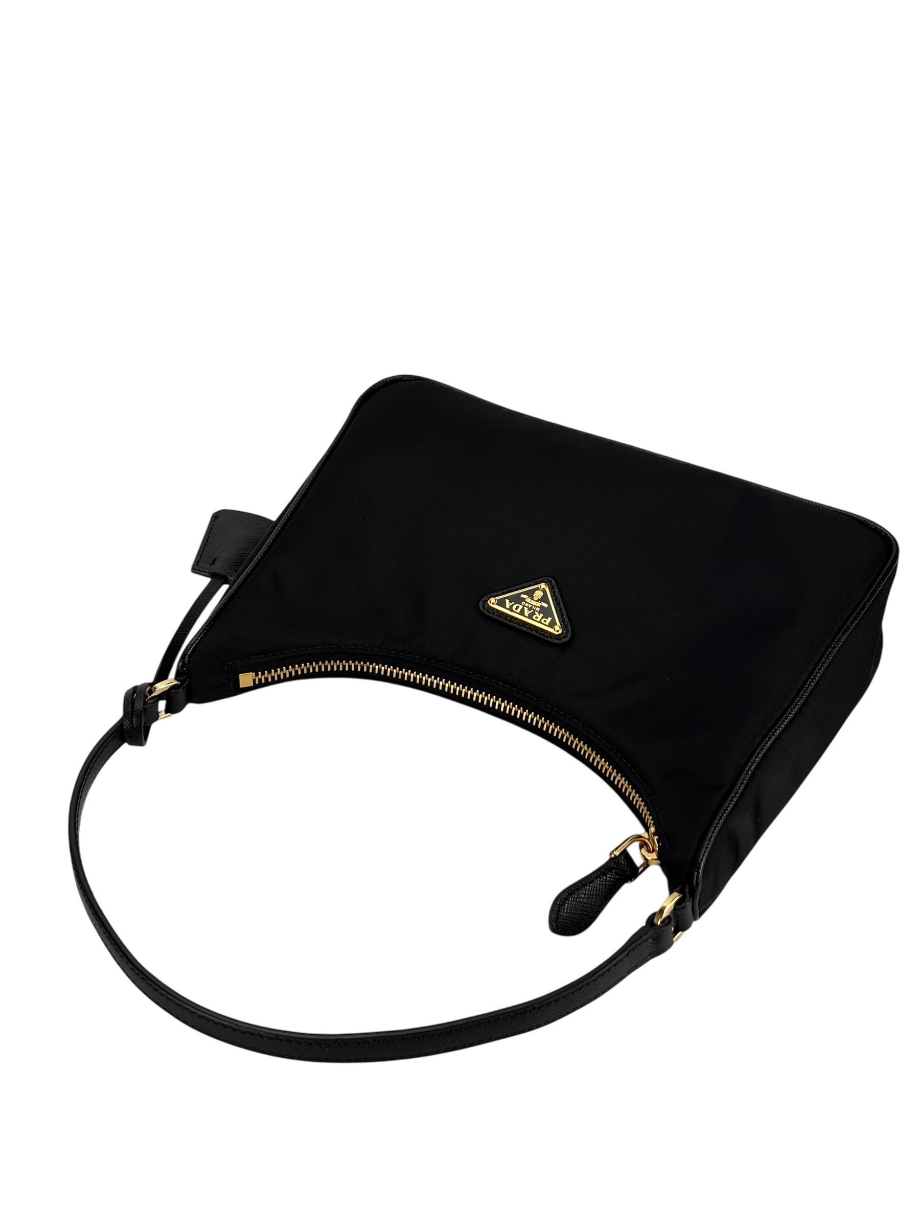 PRADA - Black 2way Nylon Hobo Bag