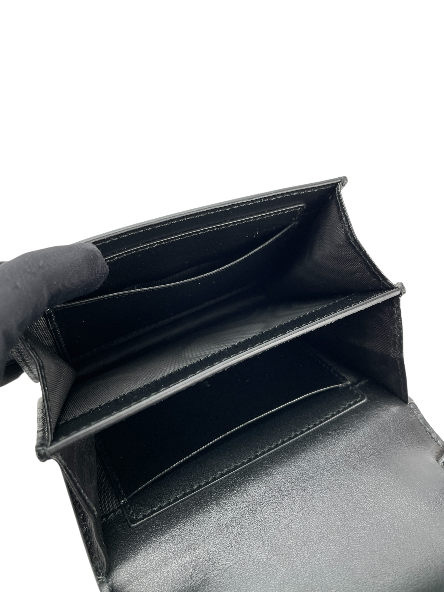 GUCCI - Enamel GG Matelasse Mini Chain Bag Black Nylon Calfskin