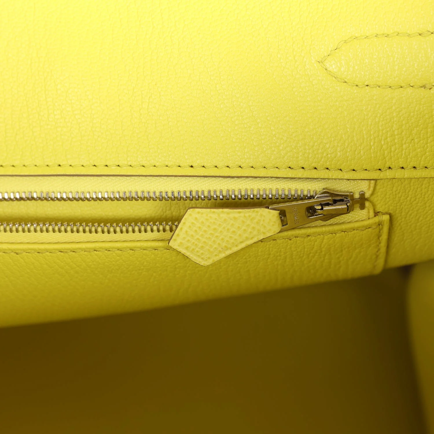 Pre-owned Hermes Birkin 35 Soufre Epsom Palladium Hardware