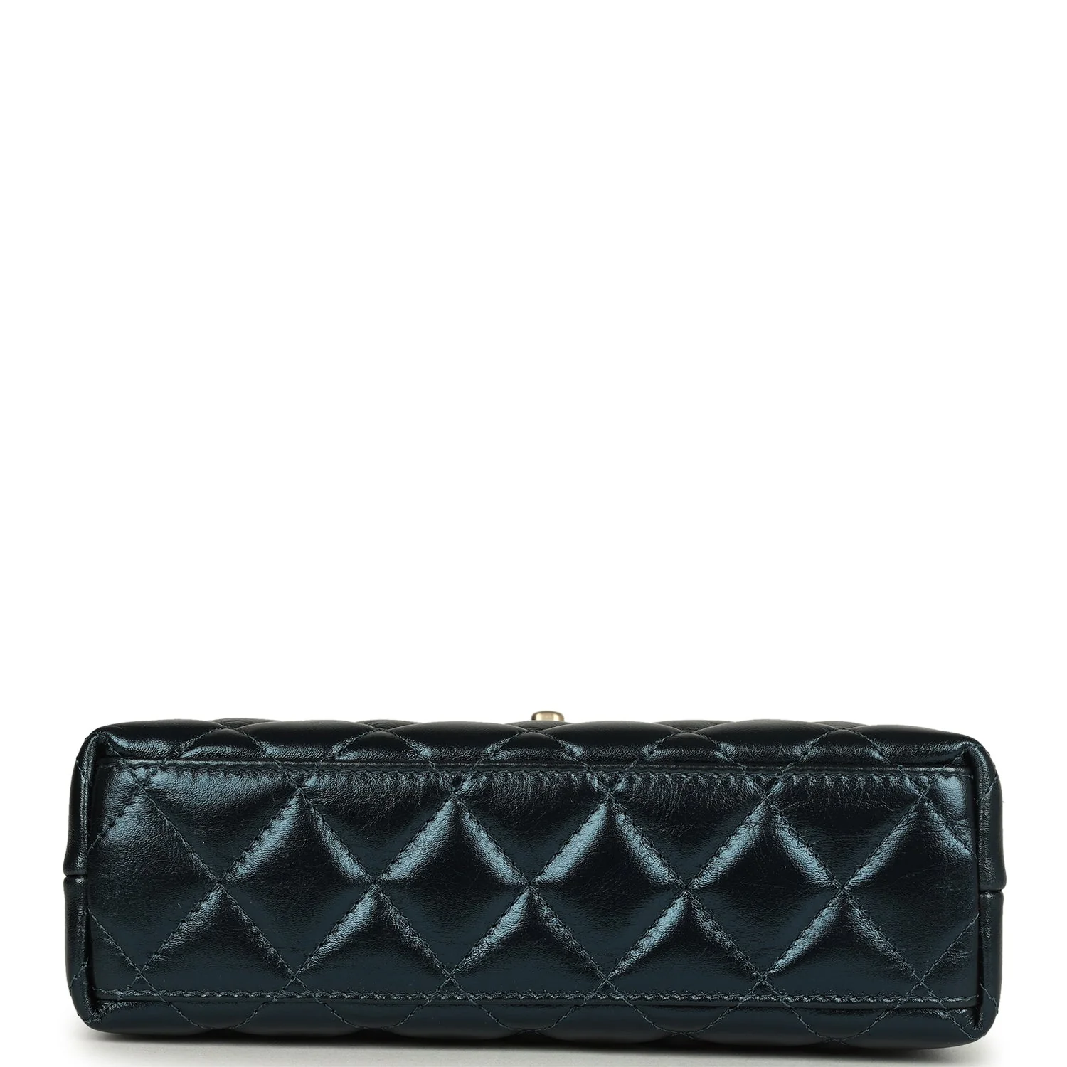 Chanel Small Kelly Shopper Metallic Blue Calfskin Brushed Gold Hardware