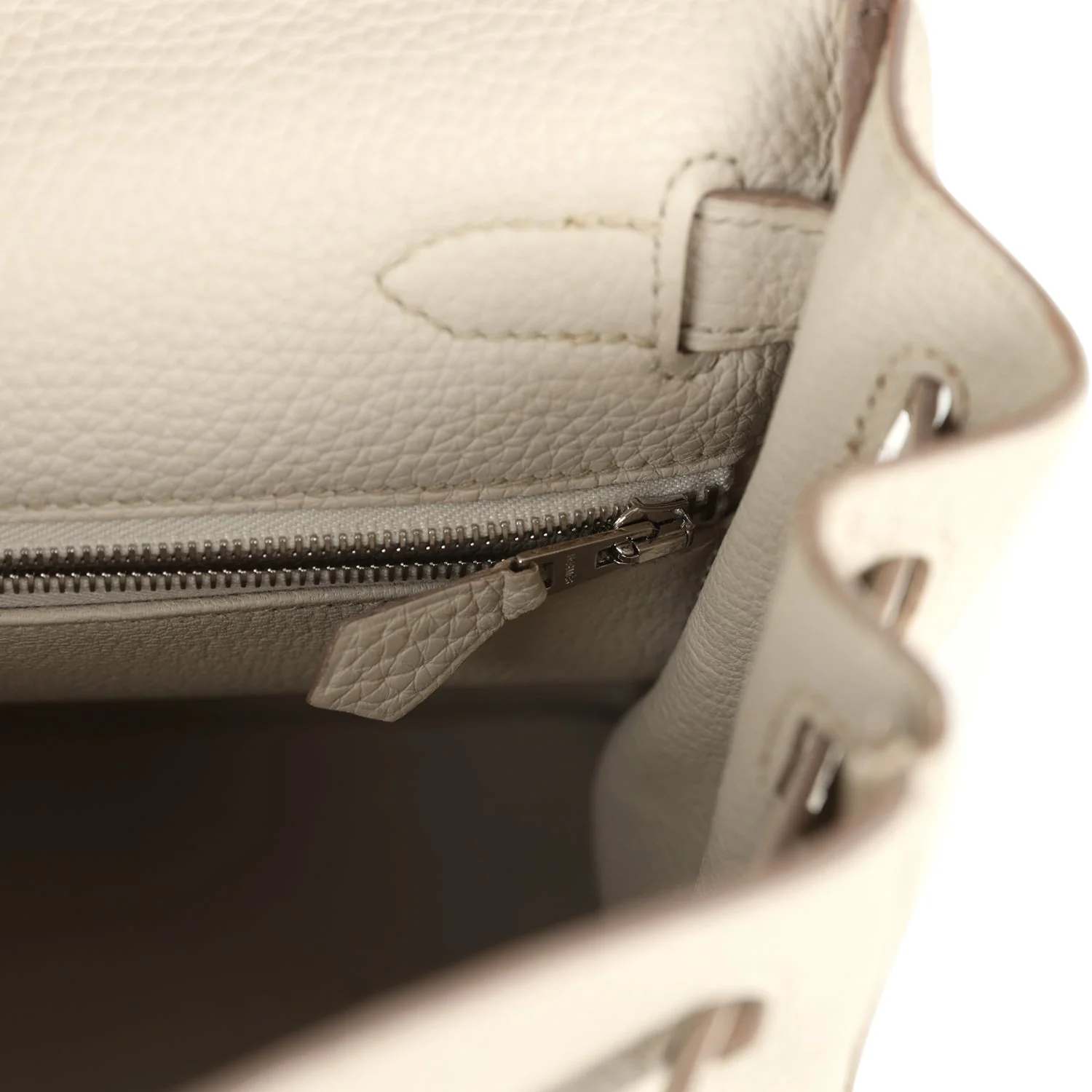 Pre-owned Hermes Kelly Retourne 28 Beton Clemence Palladium Hardware