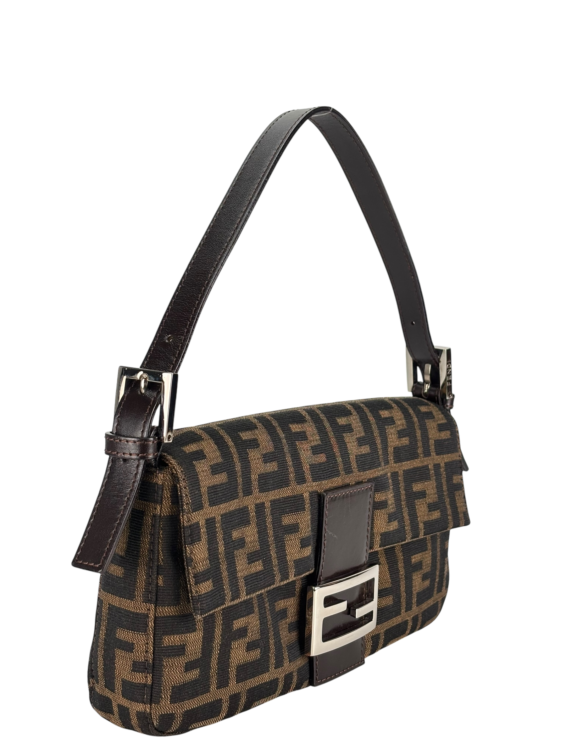 FENDI - Brown Zucca Baguette Shoulder Bag
