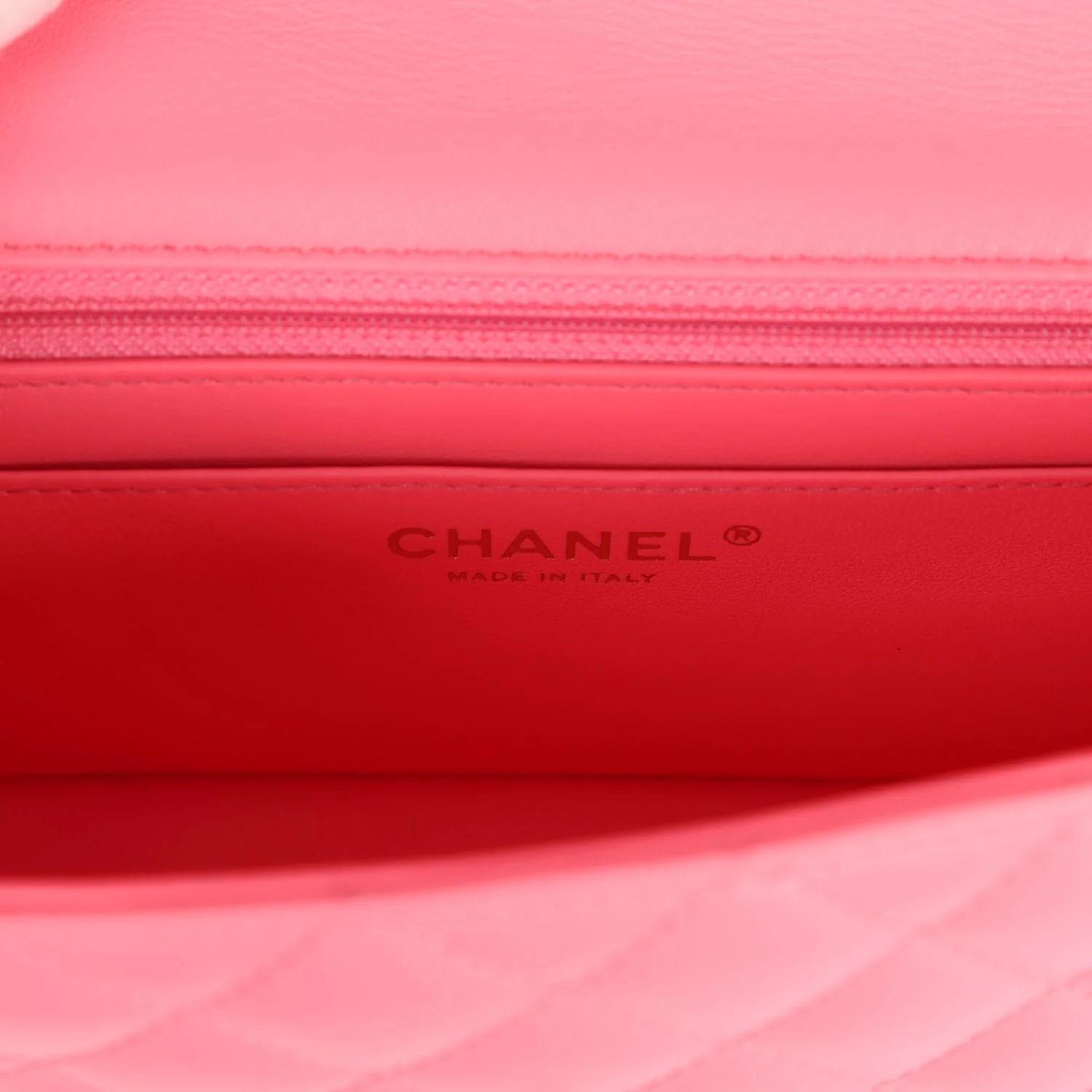 Chanel Mini Rectangular Flap Bag Hot Pink Lambskin Light Gold Hardware