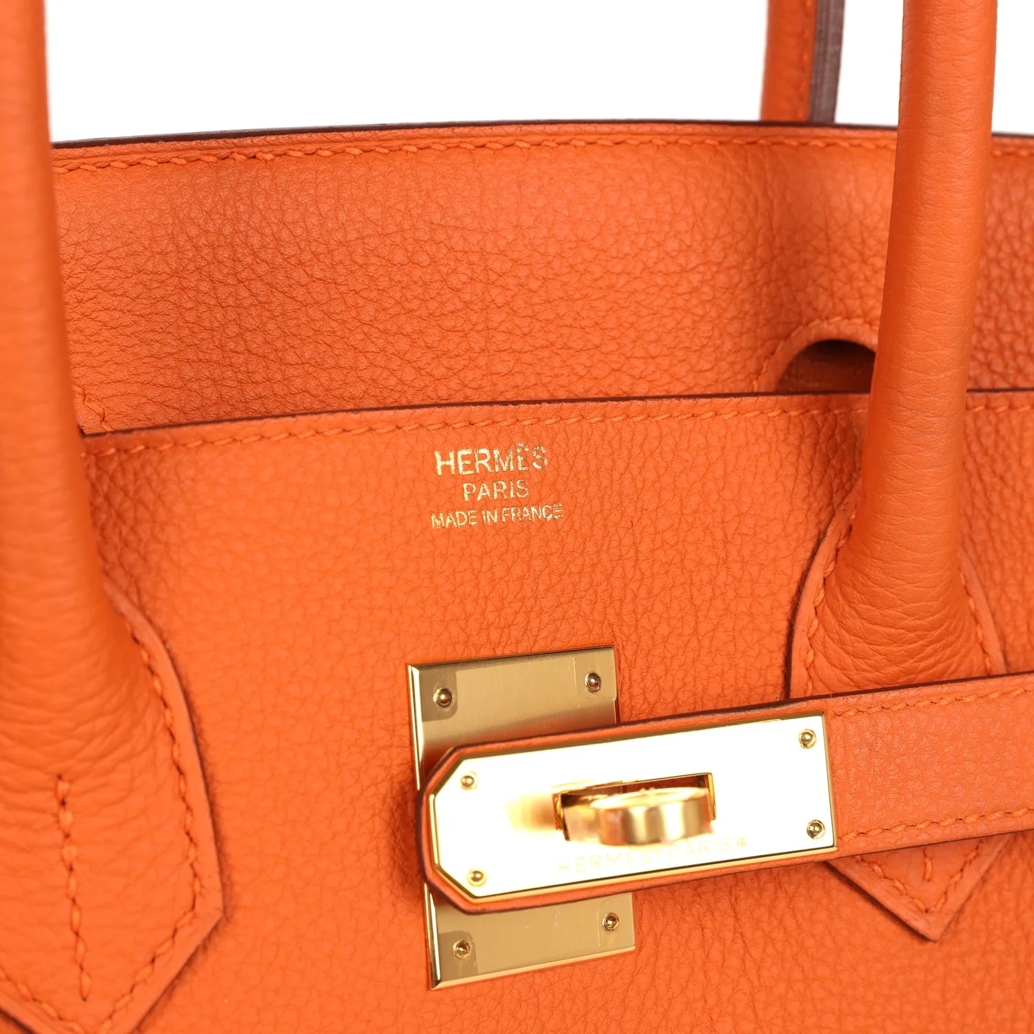 Pre-owned Hermes Birkin 30 Orange Togo Gold Hardware