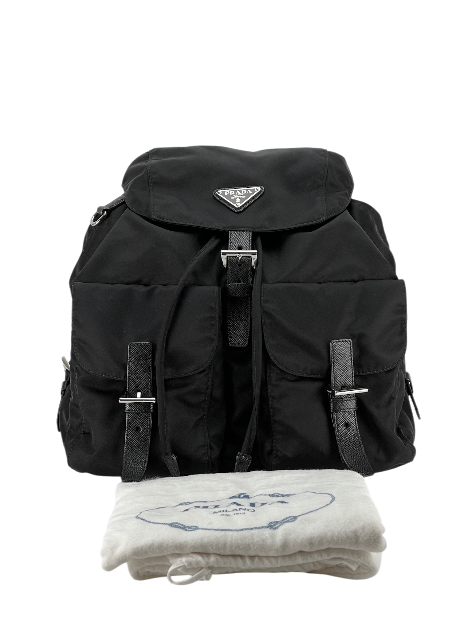 PRADA - Black Re-Nylon Backbag Medium