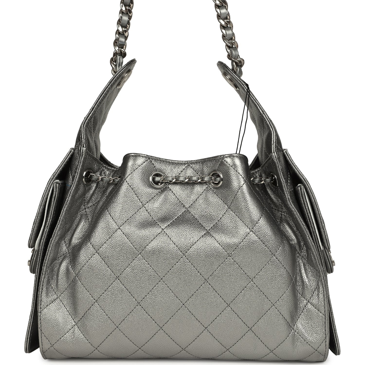 Chanel Small 25 Hobo Bag Metallic Anthracite Caviar Silver Hardware