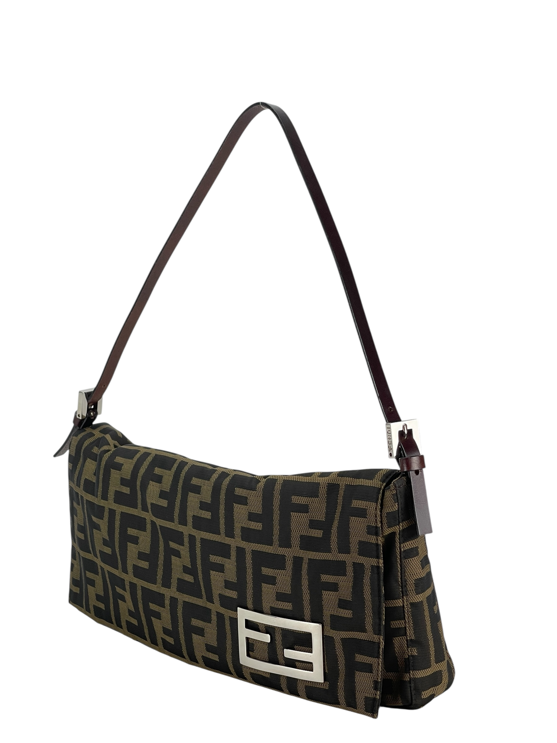 FENDI - Brown Zucca One Shoulder Bag Silver Hardware