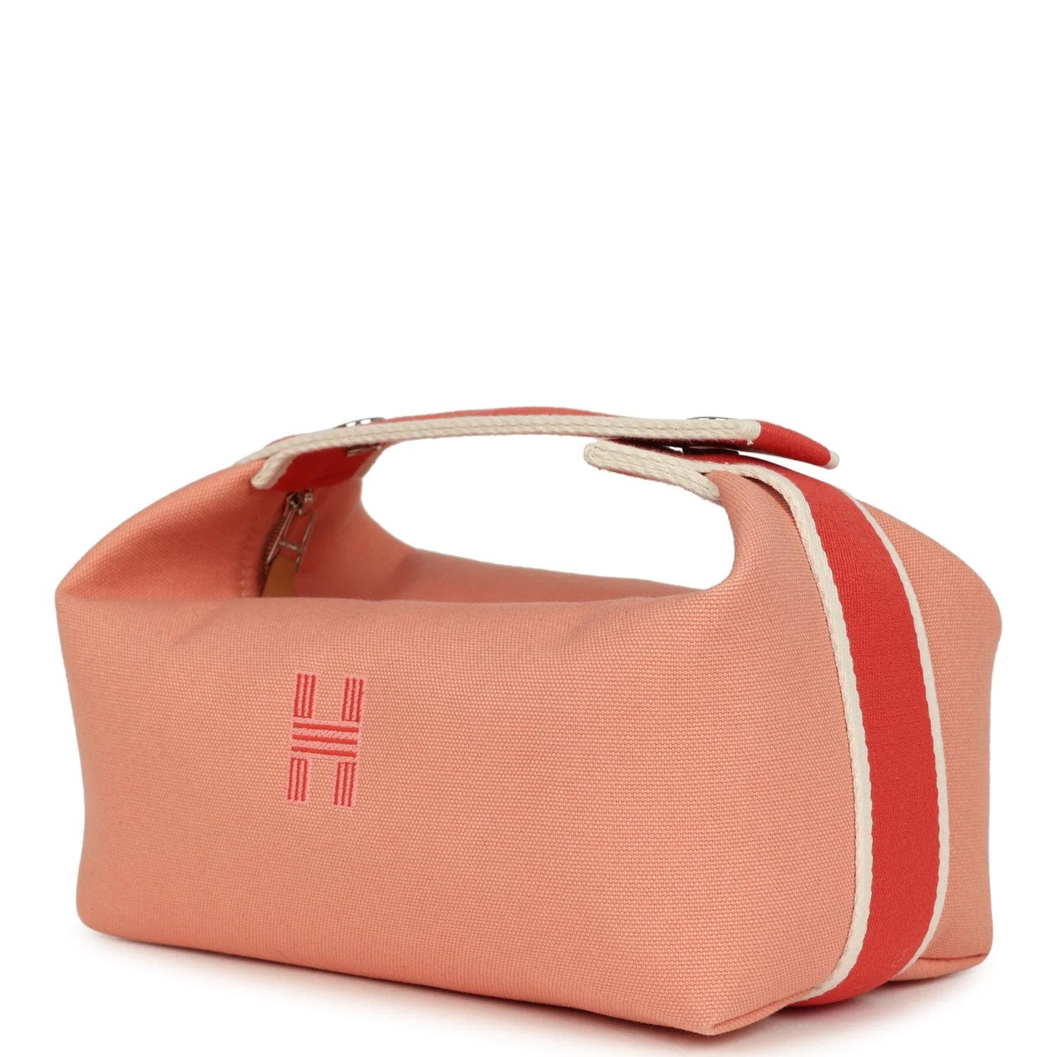 Hermes Bride A Brac Carre Case PM Goyave Canvas Palladium Hardware