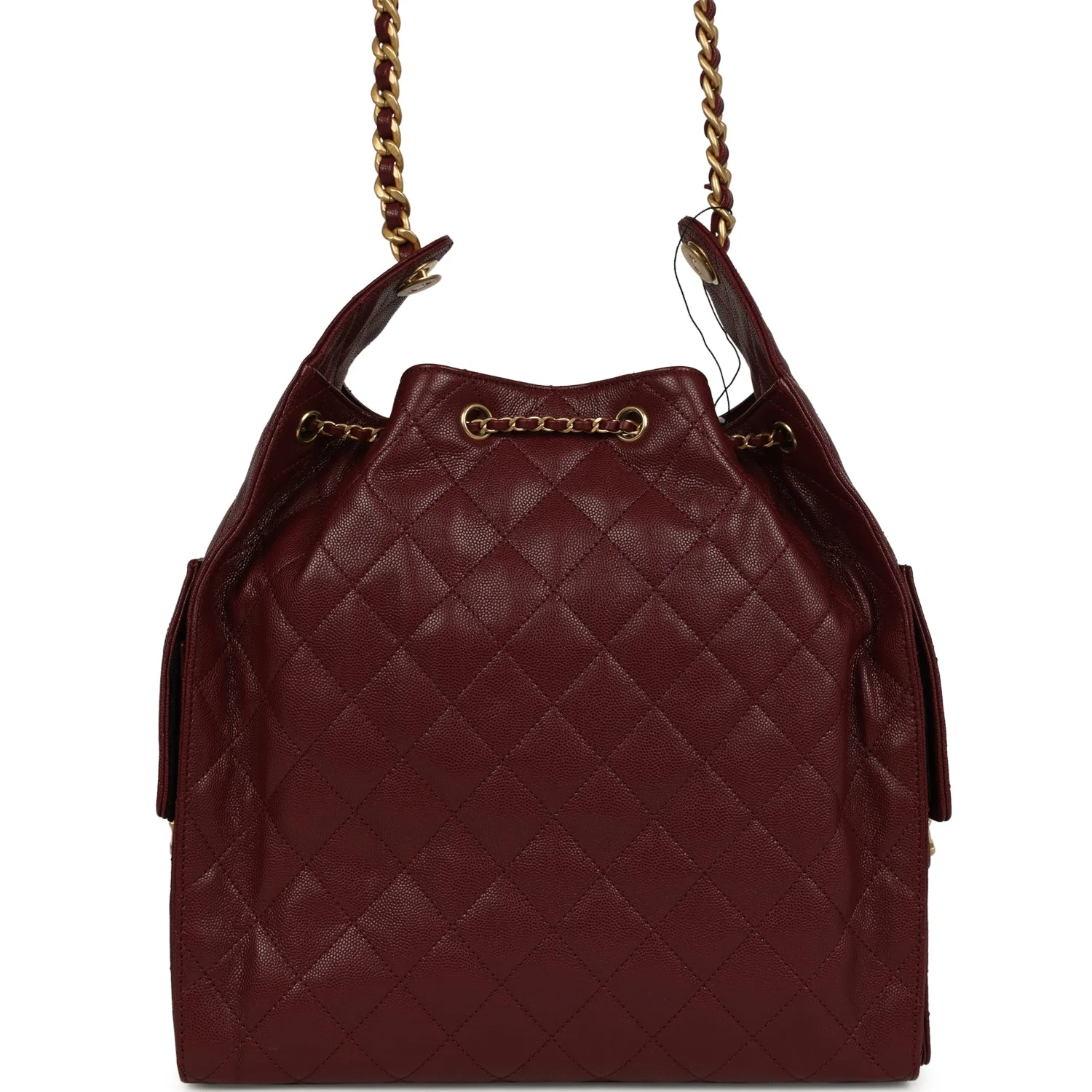 Chanel Medium 25 Hobo Bag Burgundy Caviar Antique Gold Hardware