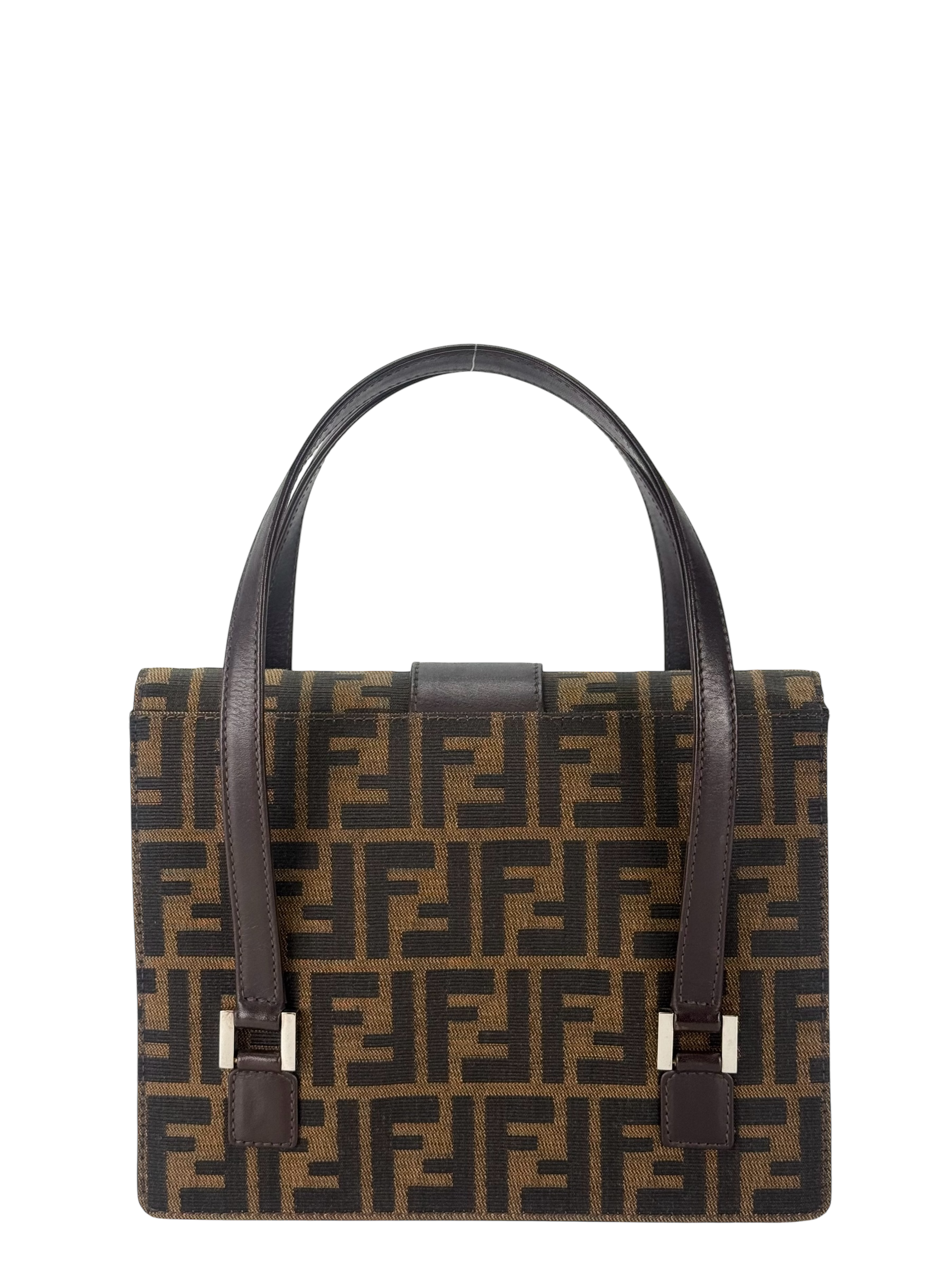 FENDI - Brown Canvas Zucca Pattern Handbag