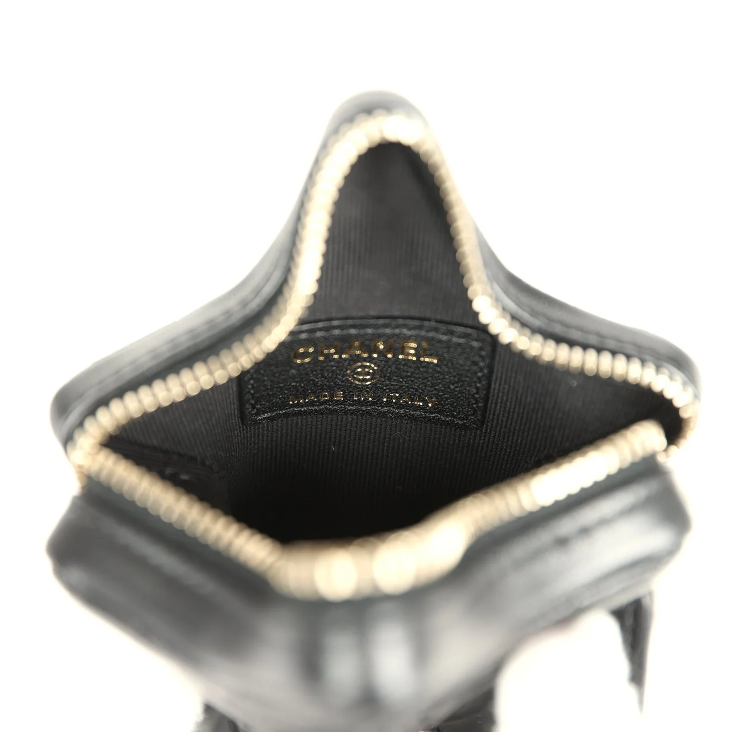 Chanel Mini Star Bag Charm Black Shiny Lambskin Light Gold Hardware